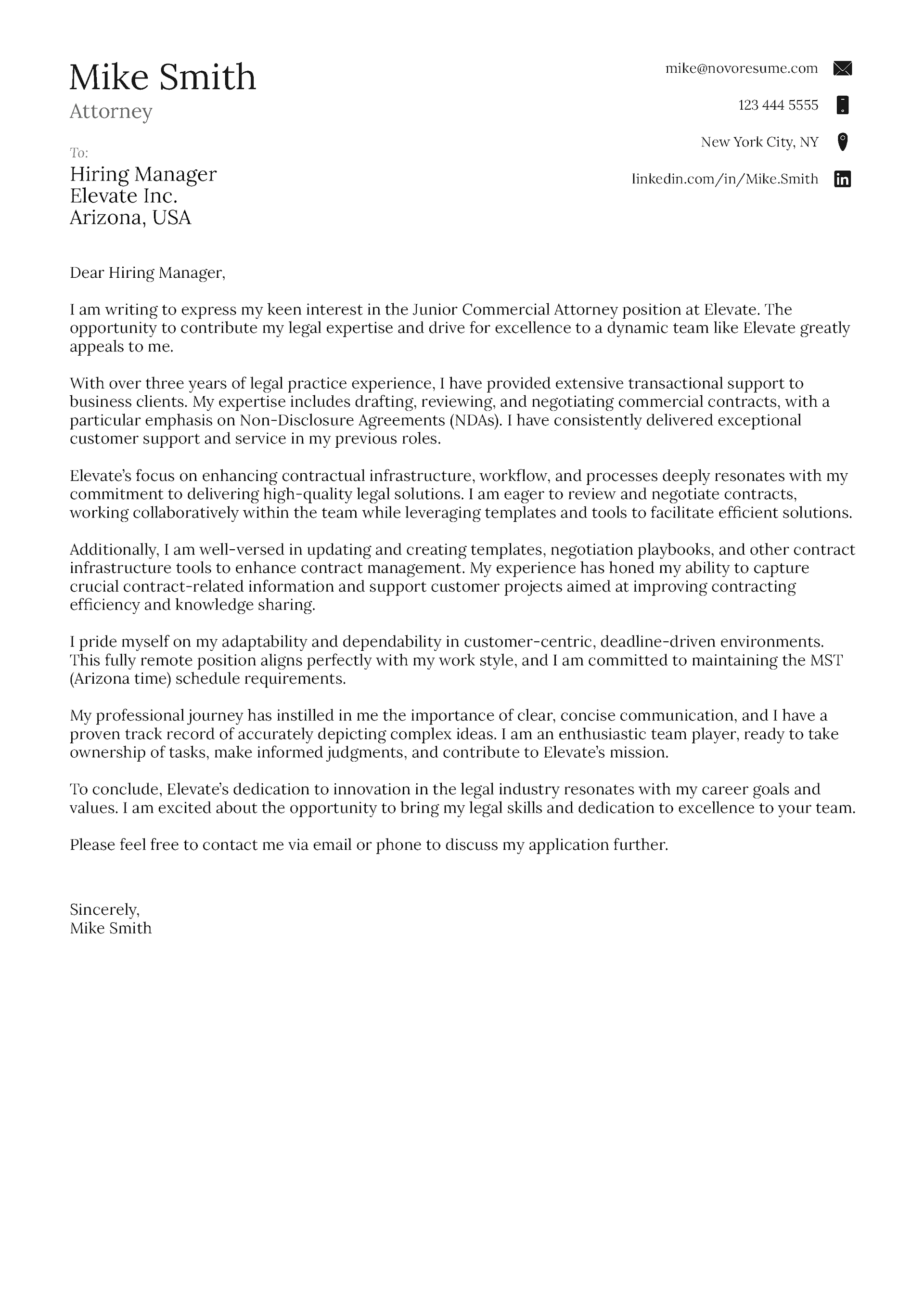 Basic Cover Letter Template