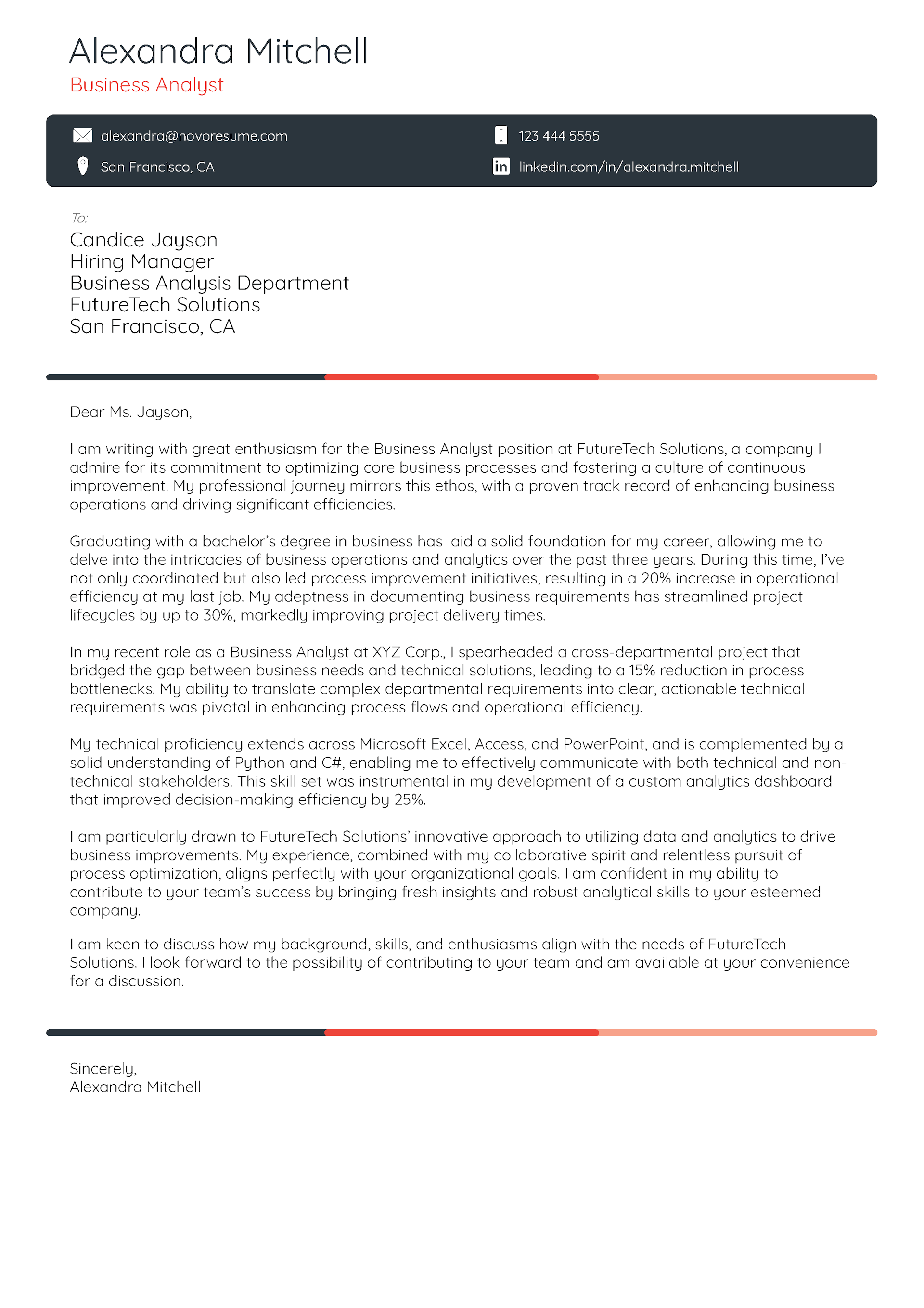 Precision Cover Letter Template