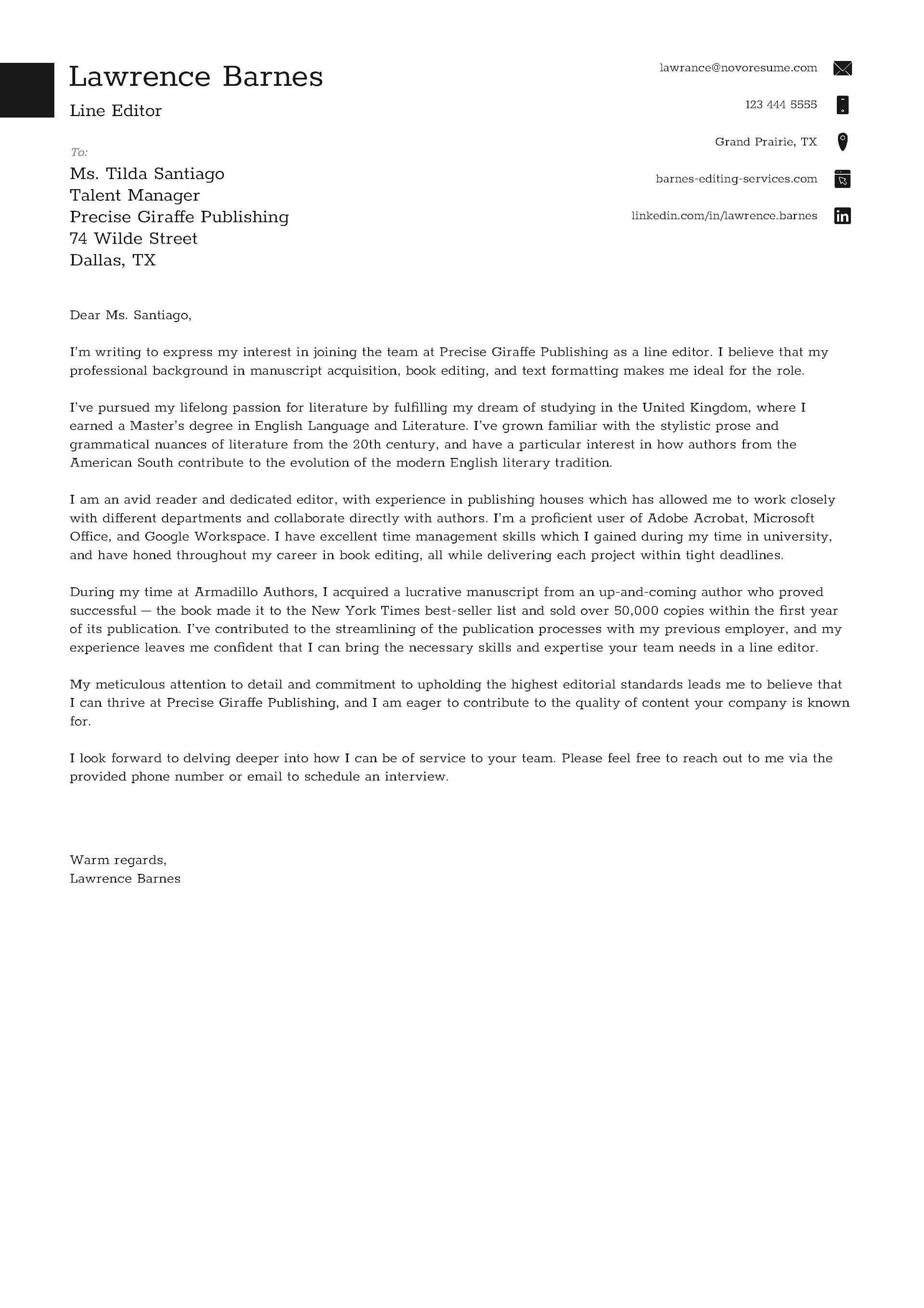 Executive Cover Letter Template