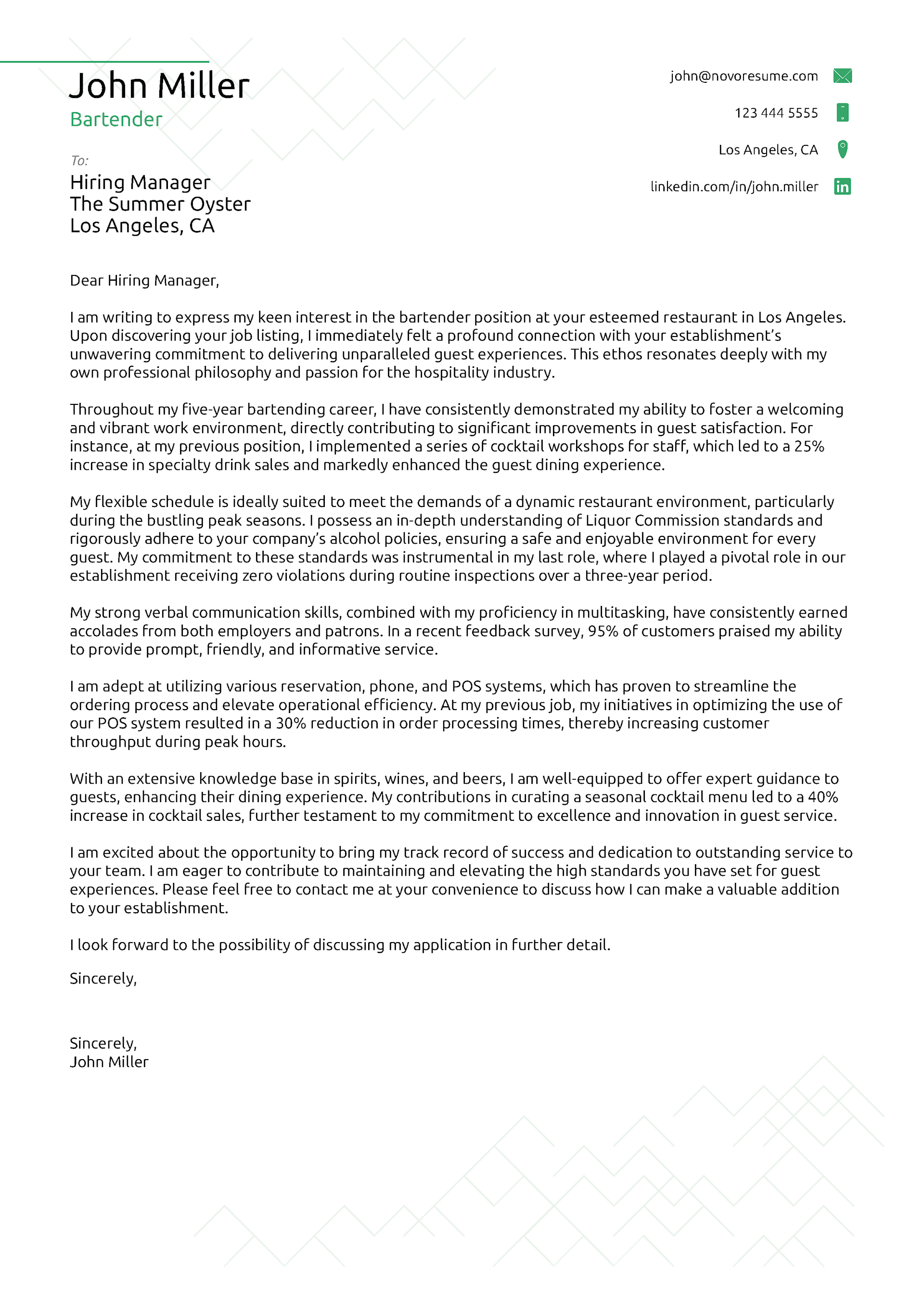 Pure Cover Letter Template
