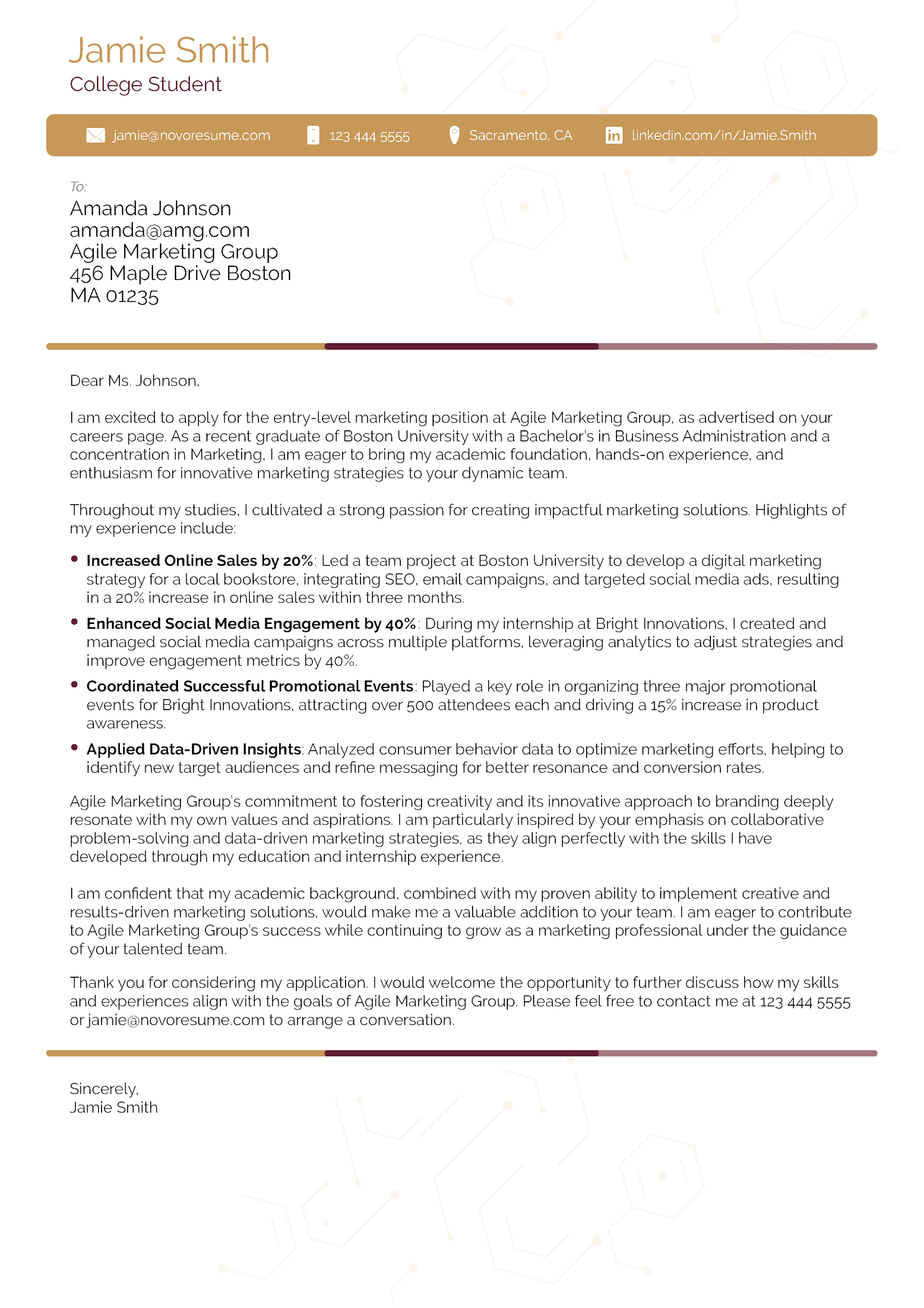 Pathway Cover Letter Template