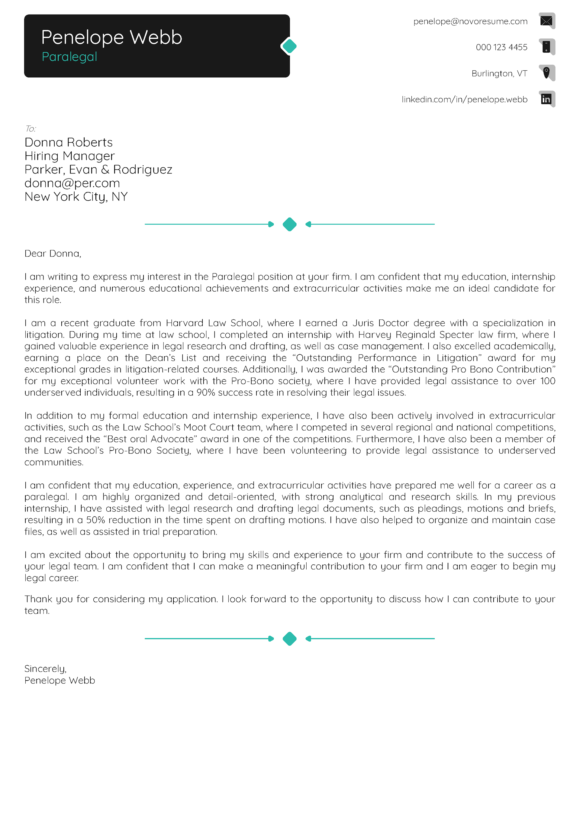 Combined Cover Letter Template