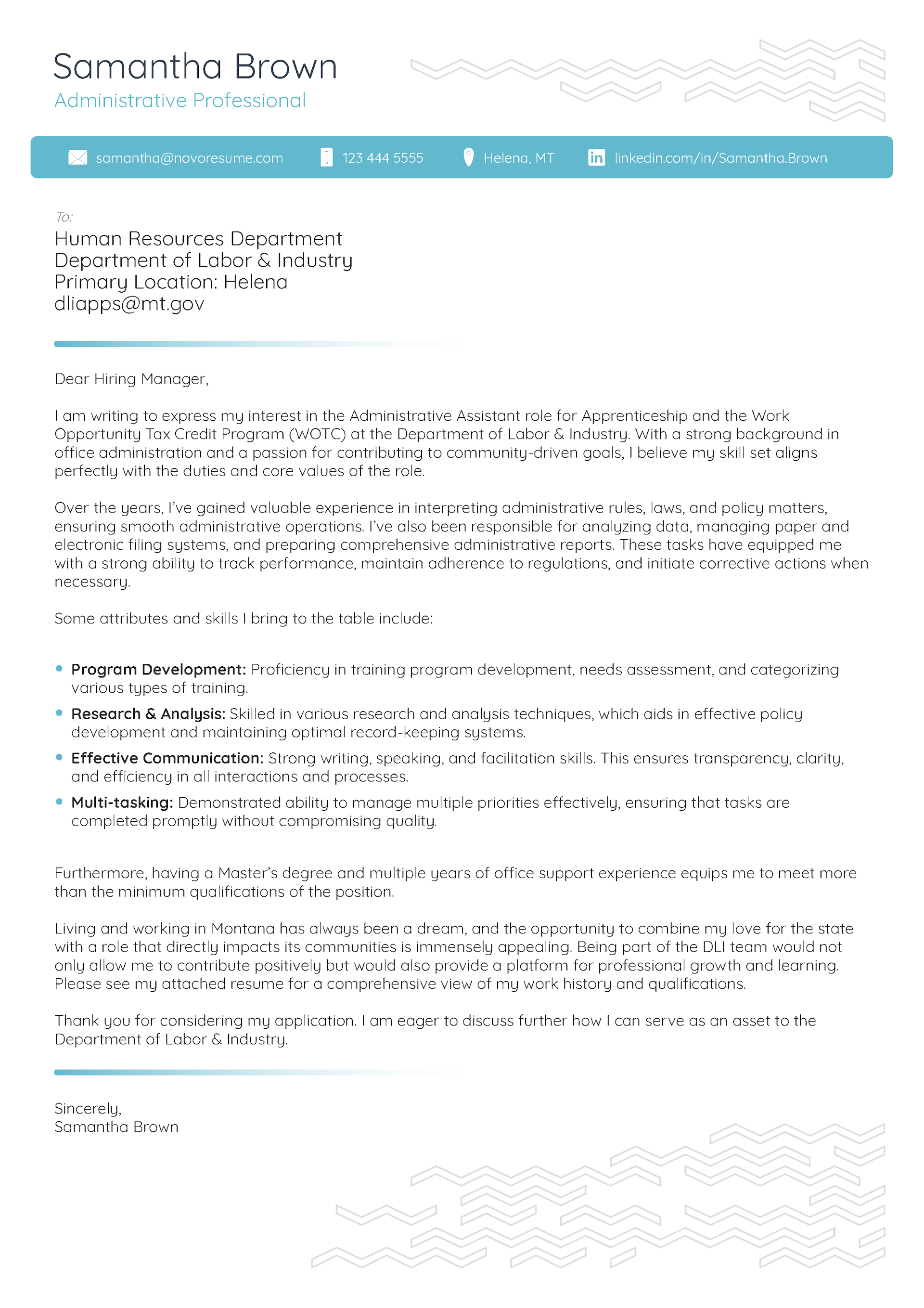 Hybrid Cover Letter Template