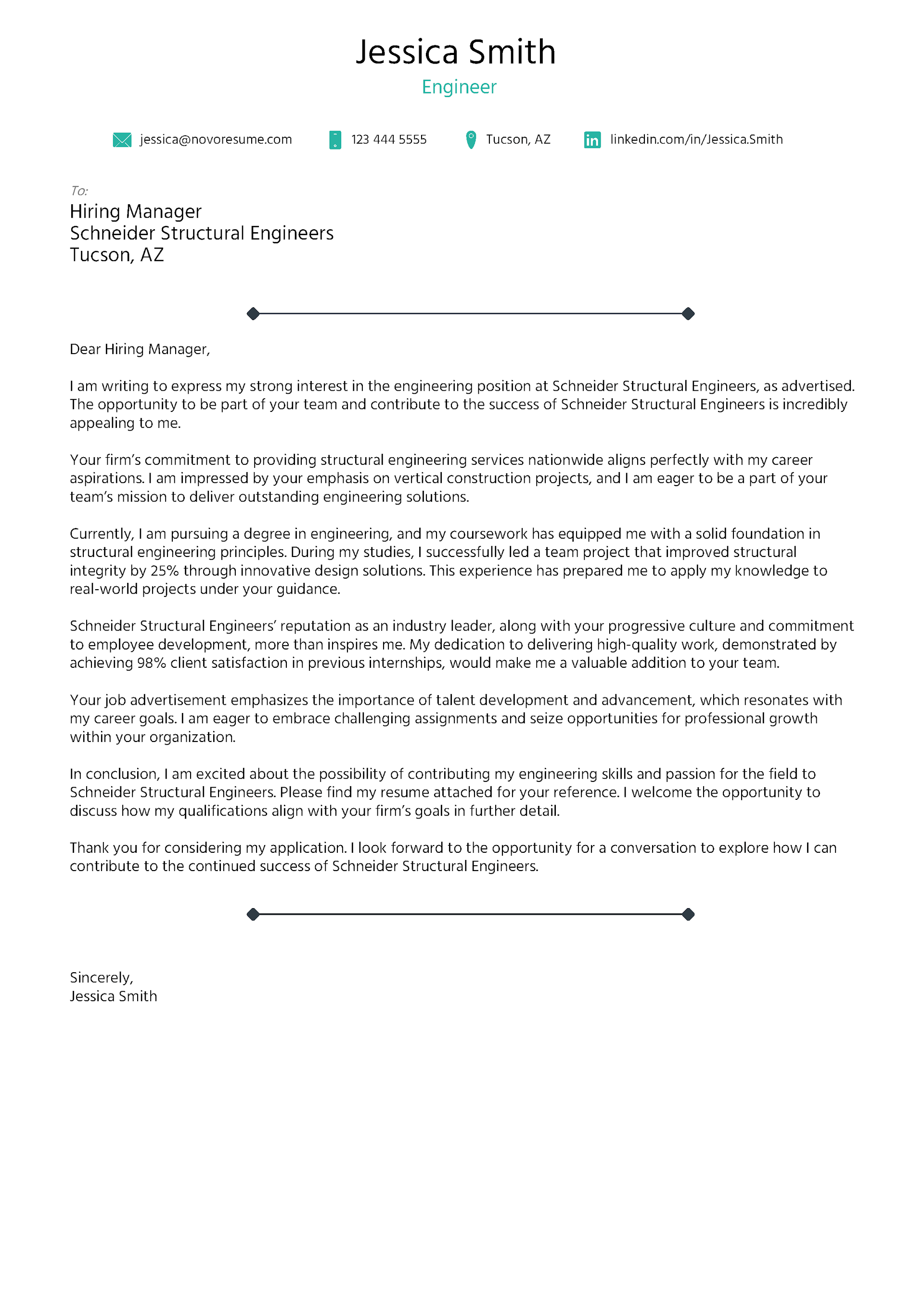 Minimalist Cover Letter Template