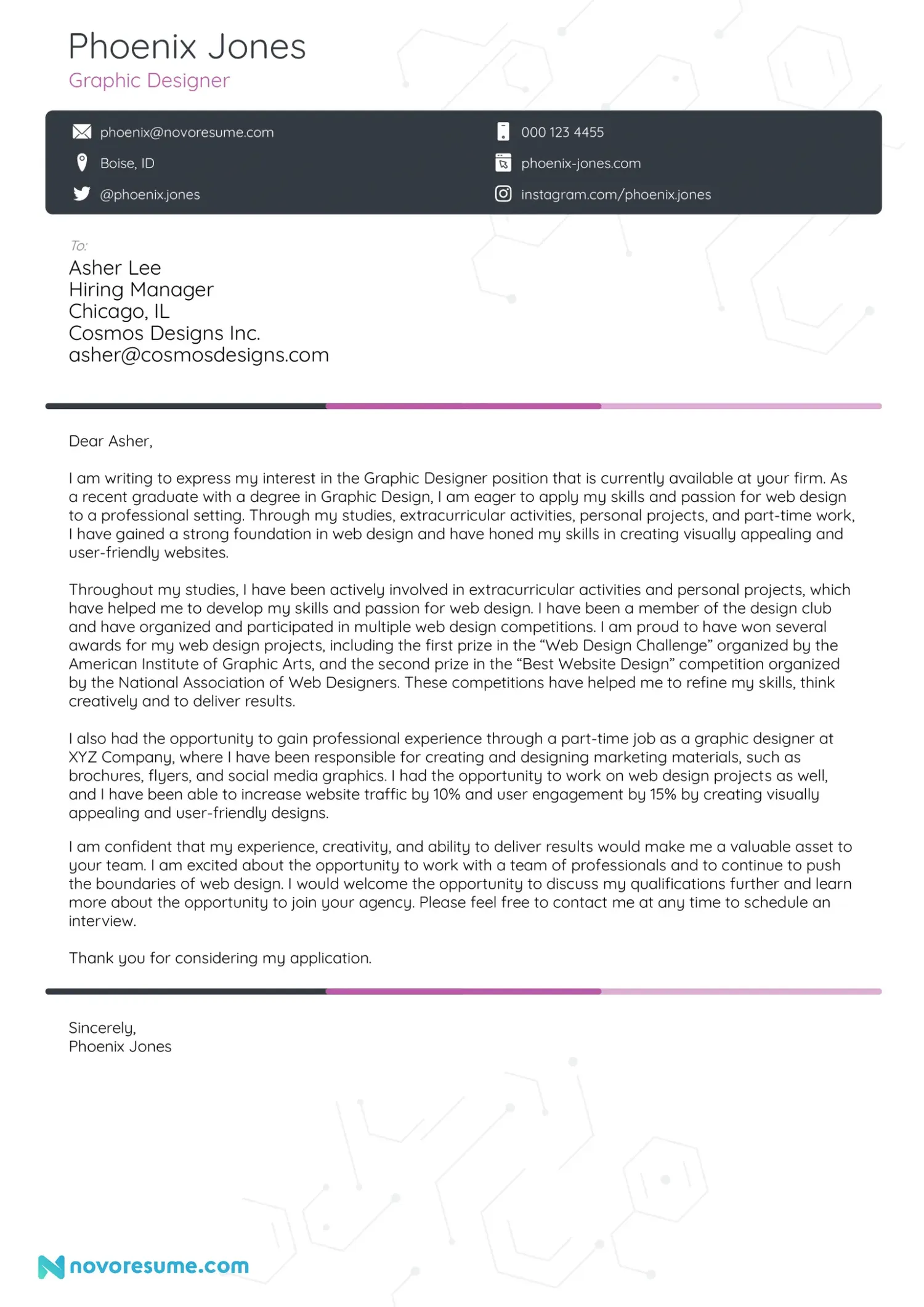 Graphic Designer Cover Letter Template
