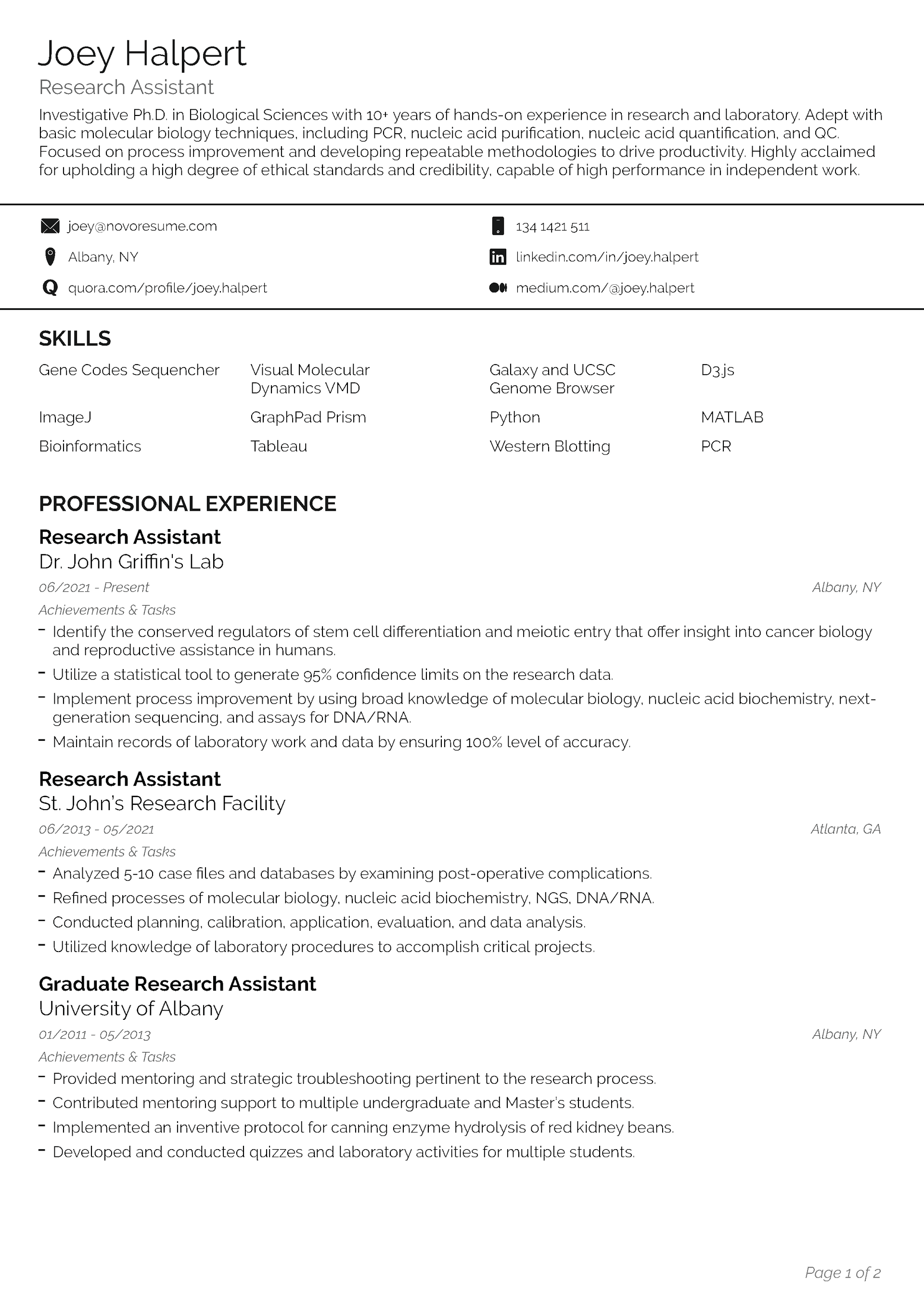 Legacy CV Template 1