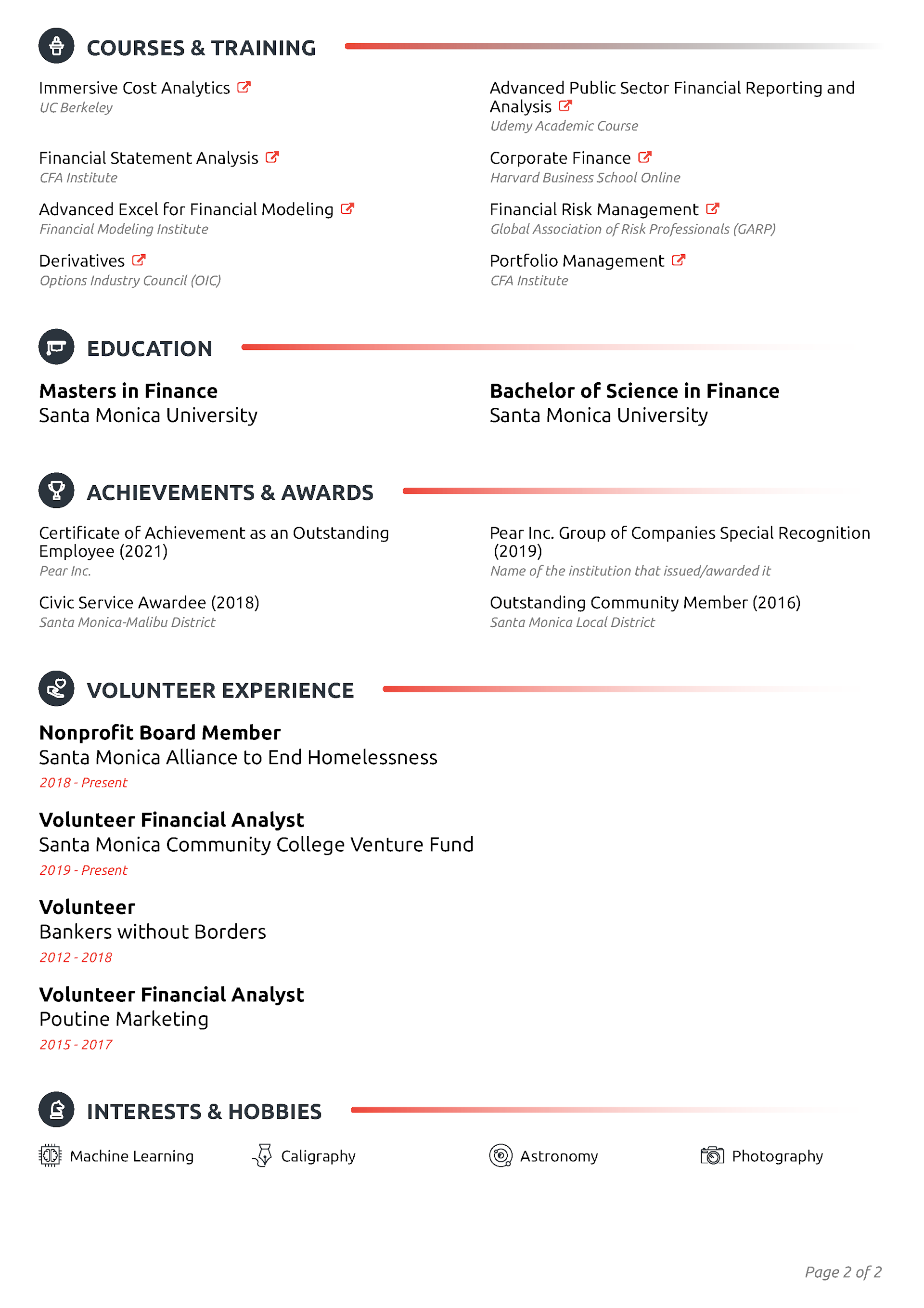 Impact CV Template 2