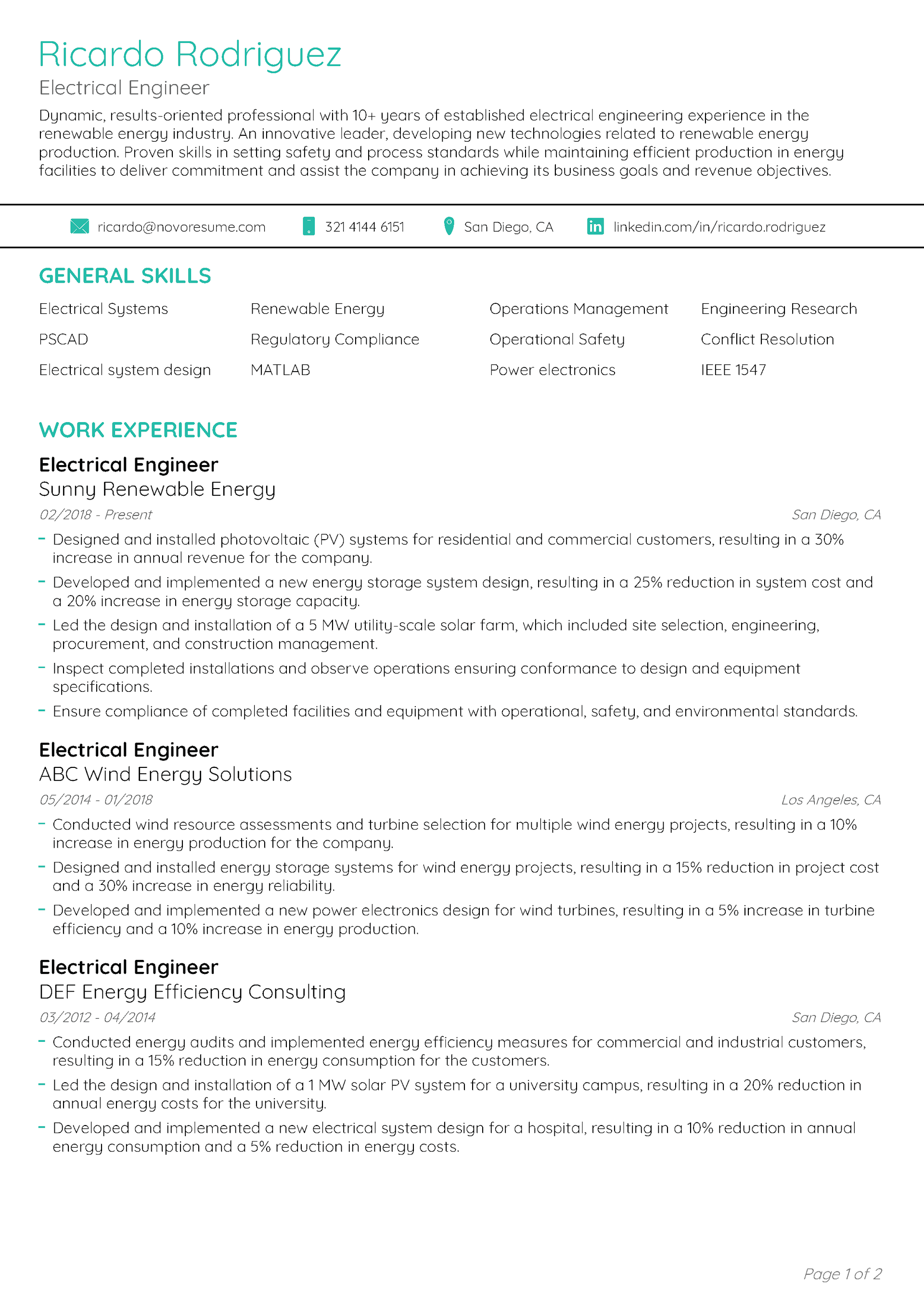 Streamlined CV Template