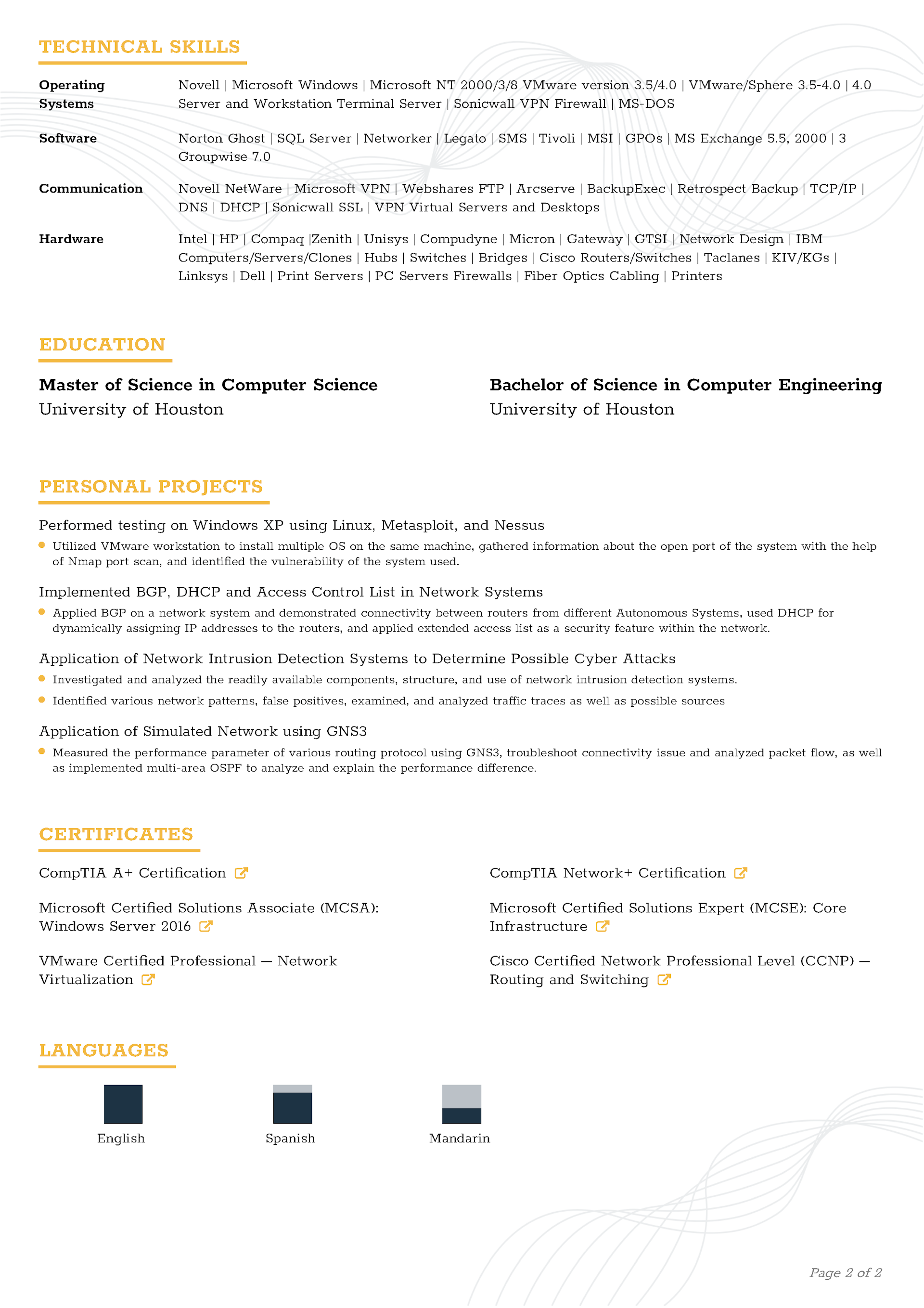 Sleek CV Template 2