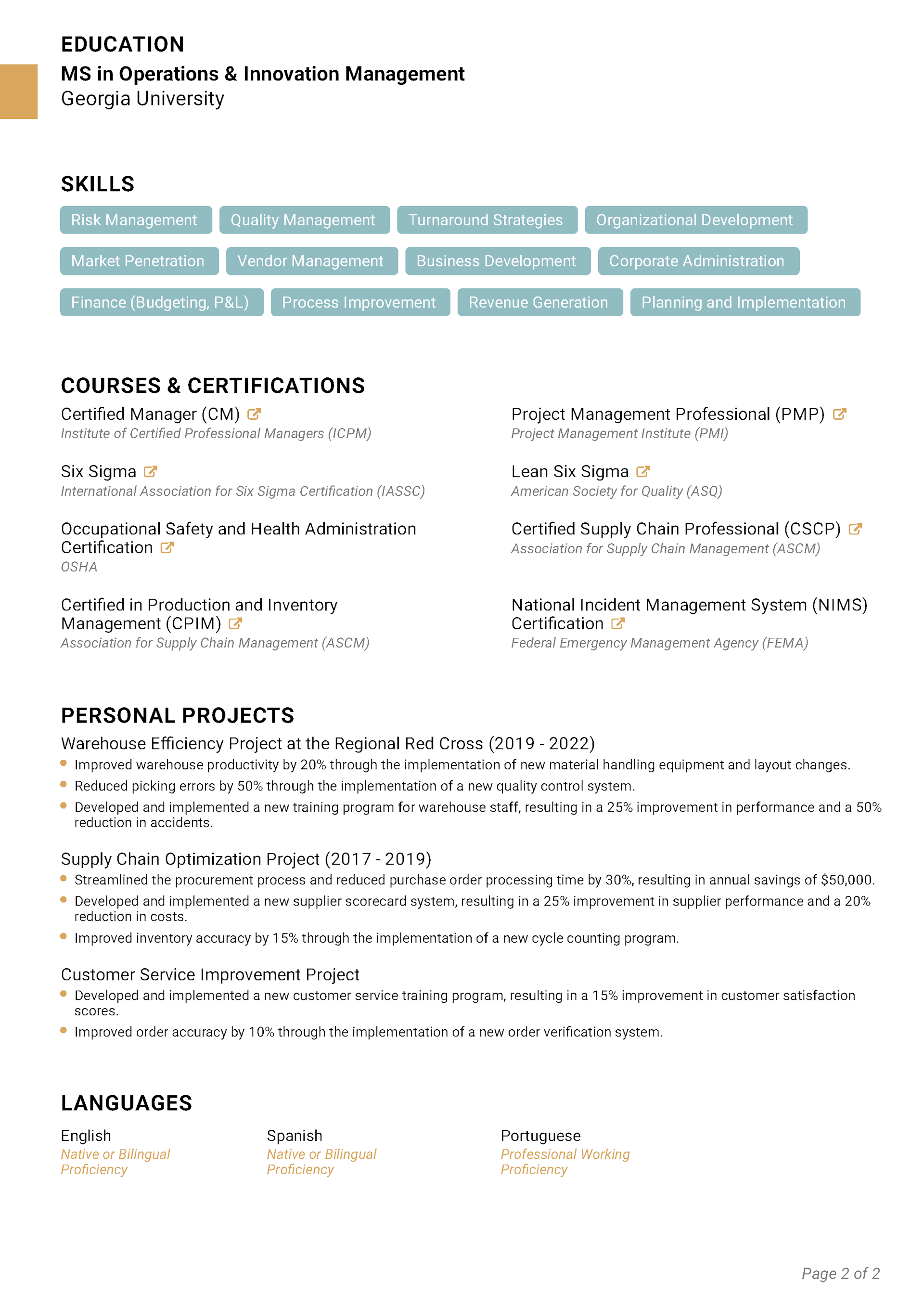 Elevate CV Template 2