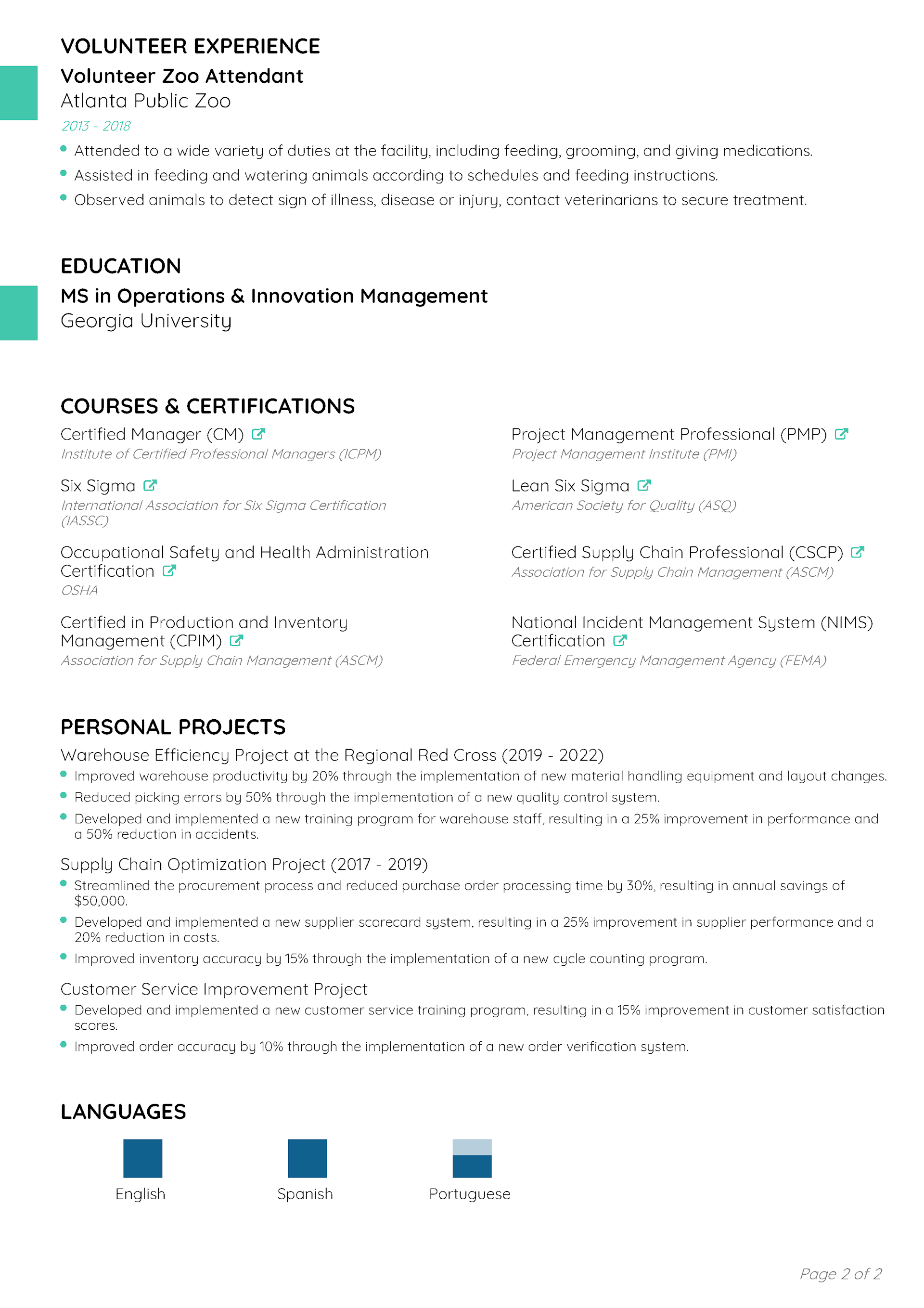 Executive CV Template 2