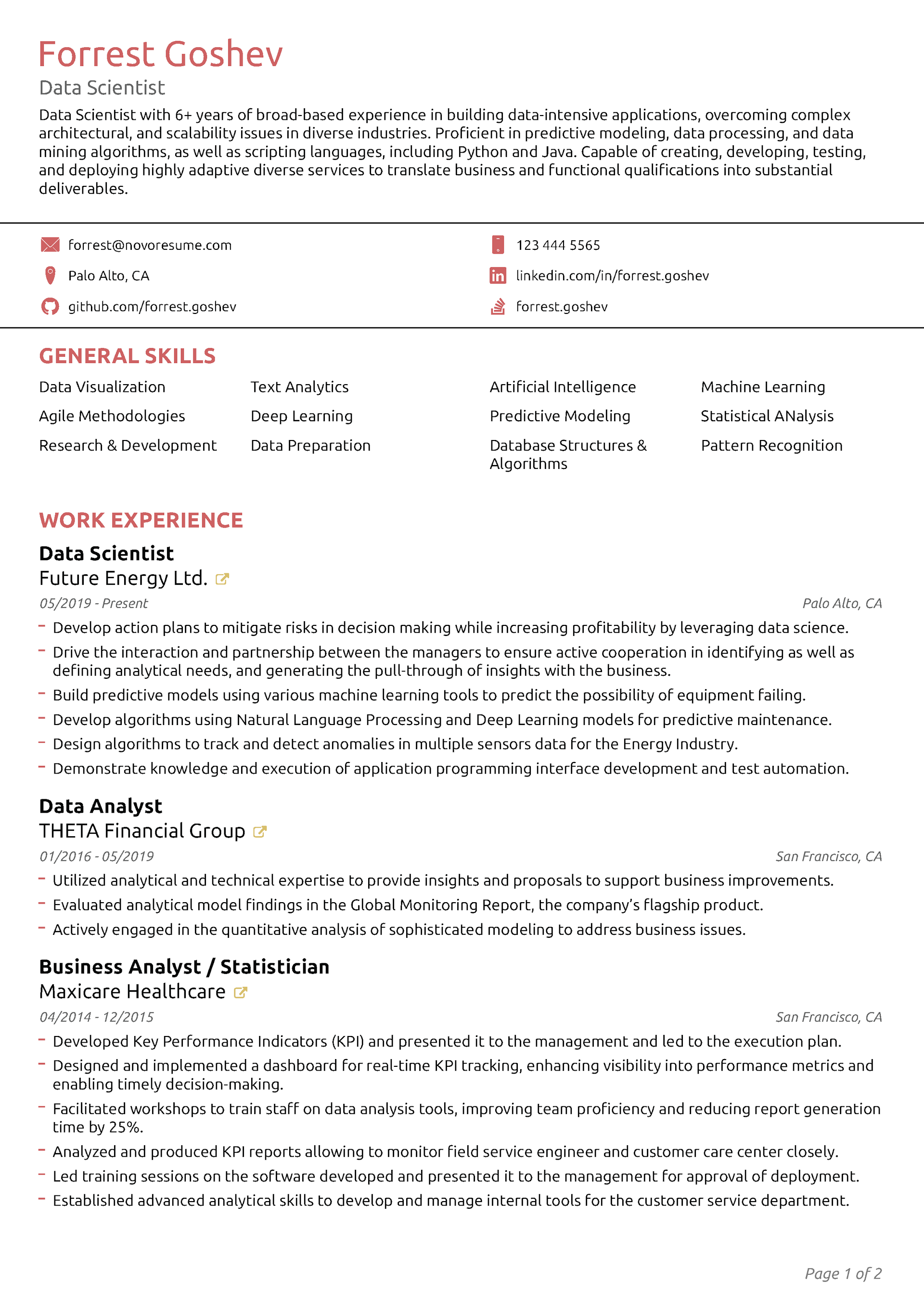 Foundation CV Template 1