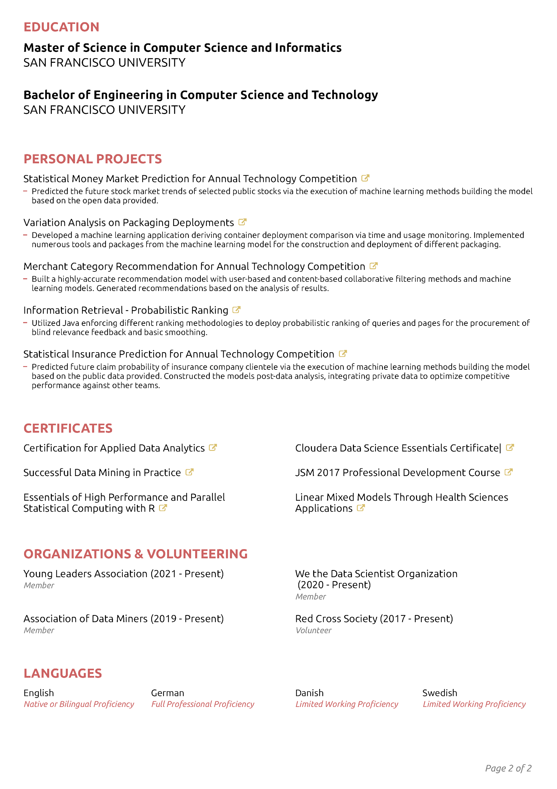 Foundation CV Template 2
