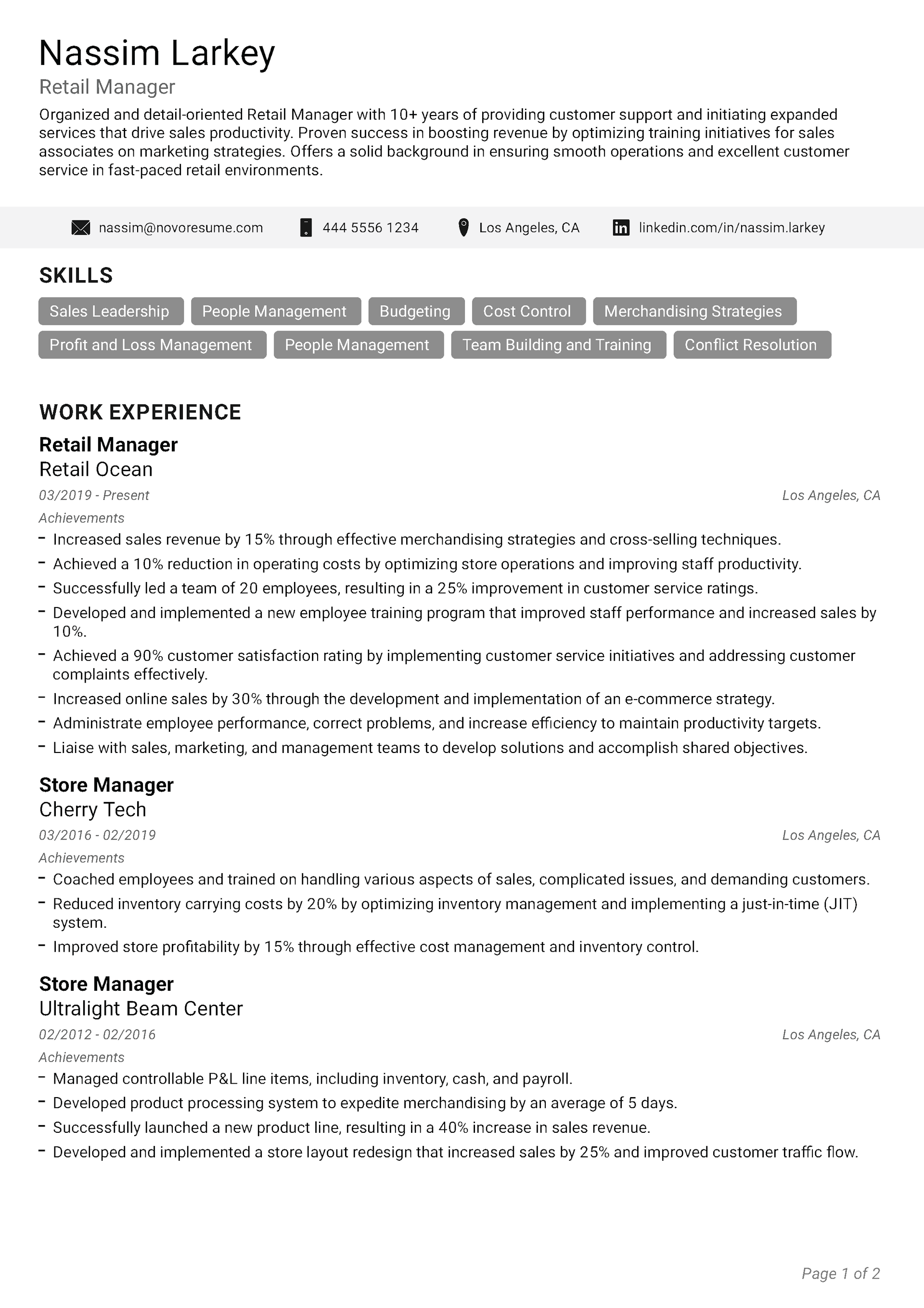 Ambition CV Template