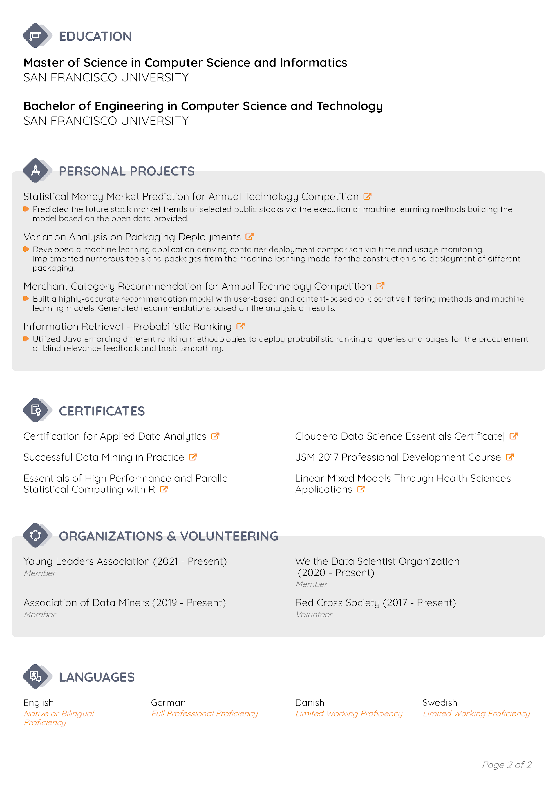 Pioneer CV Template 2