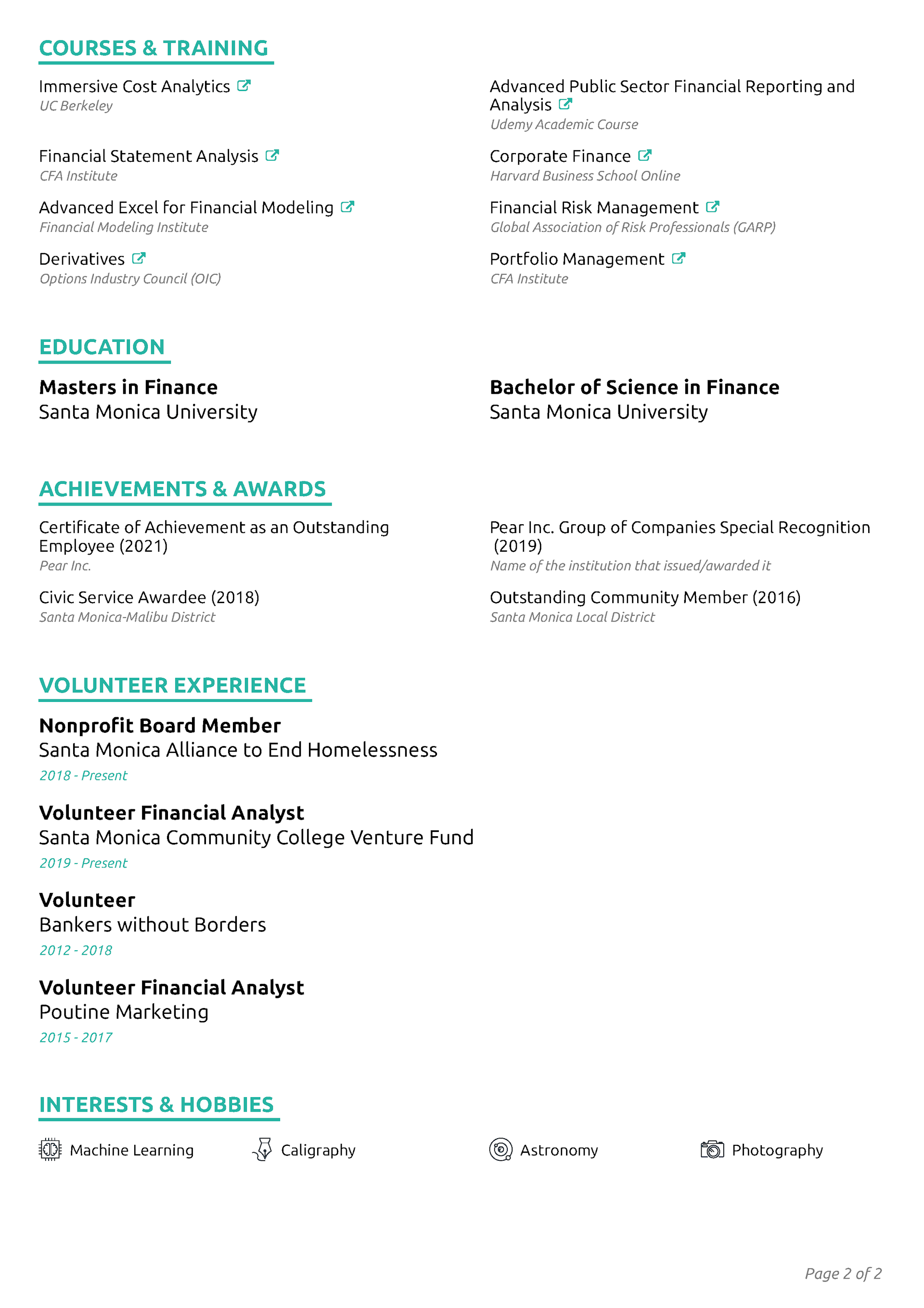 Elevate CV Template 2