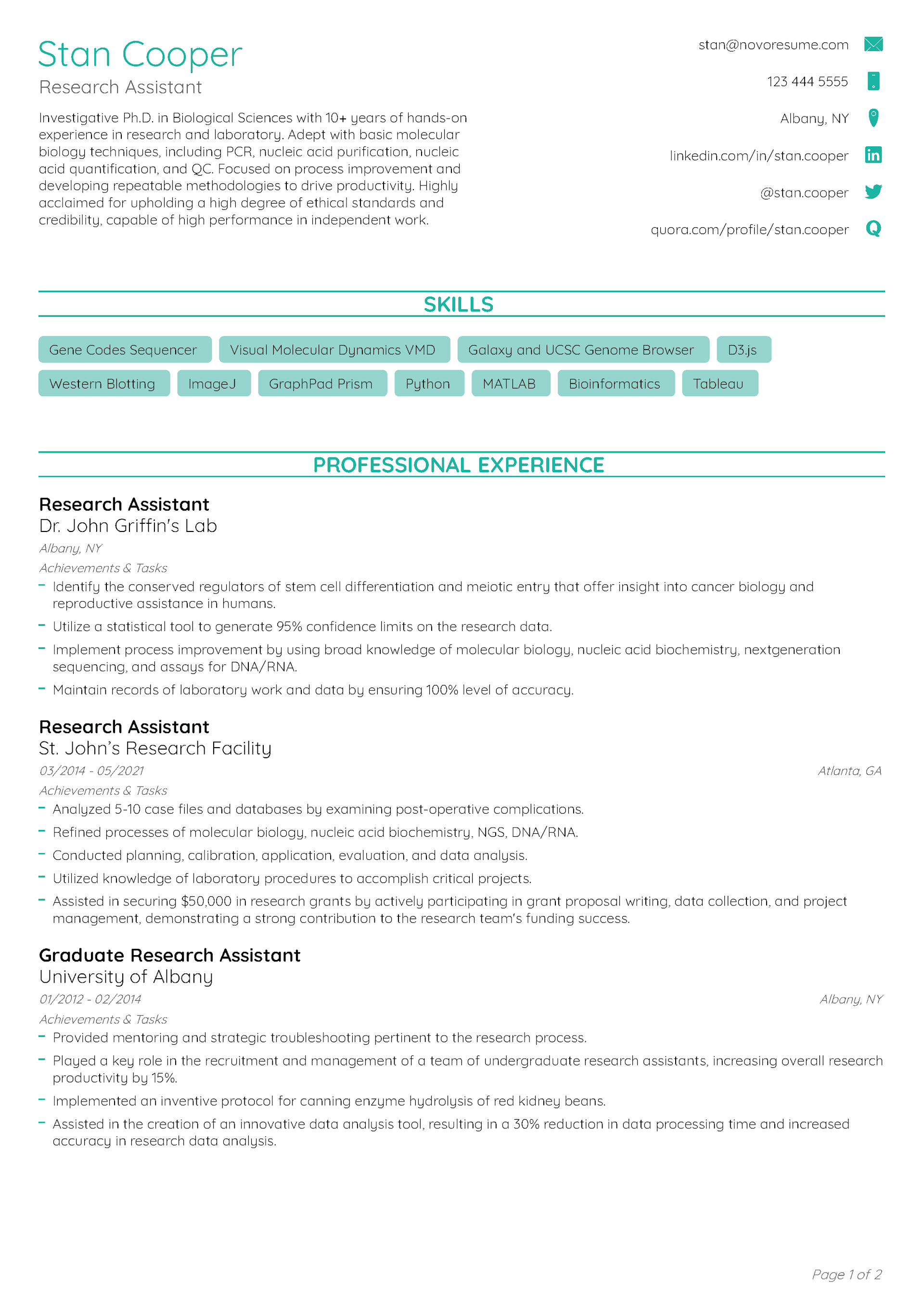 College CV Template 1