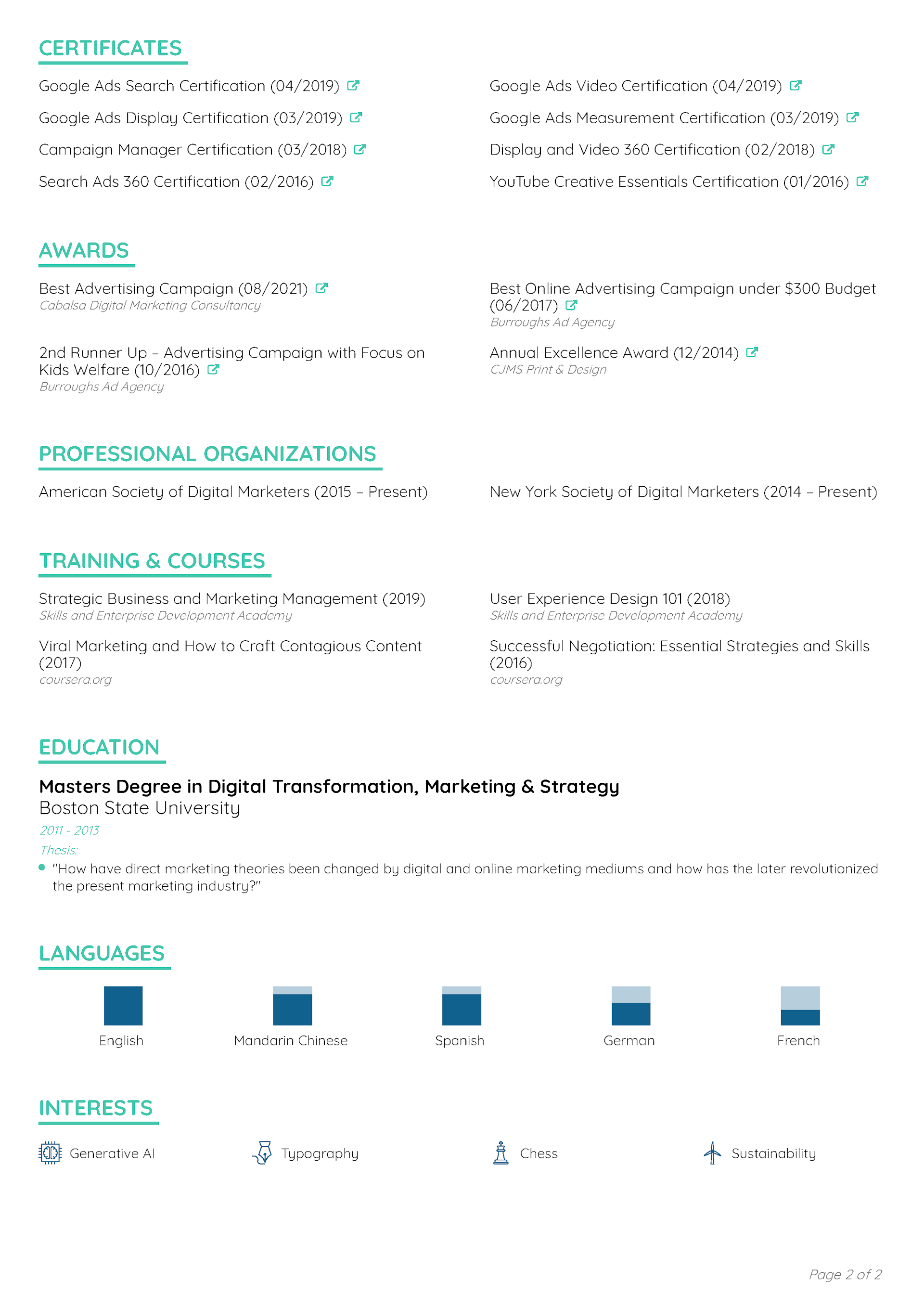 Creative CV Template 2