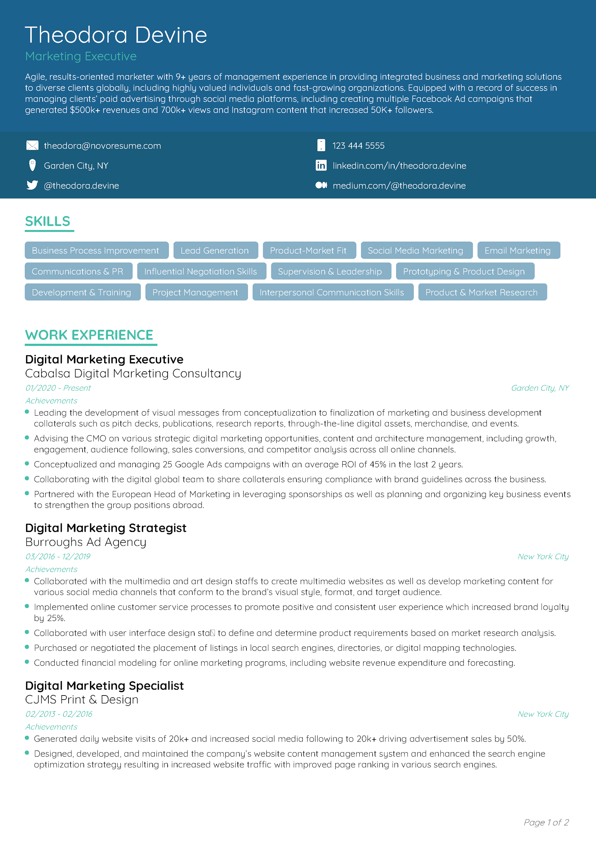 Creative CV Template 1