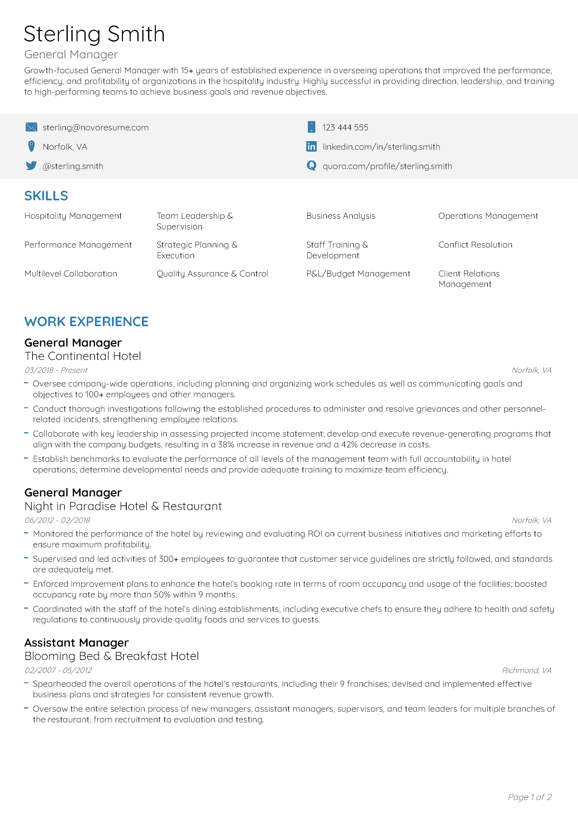 Executive CV Template 1