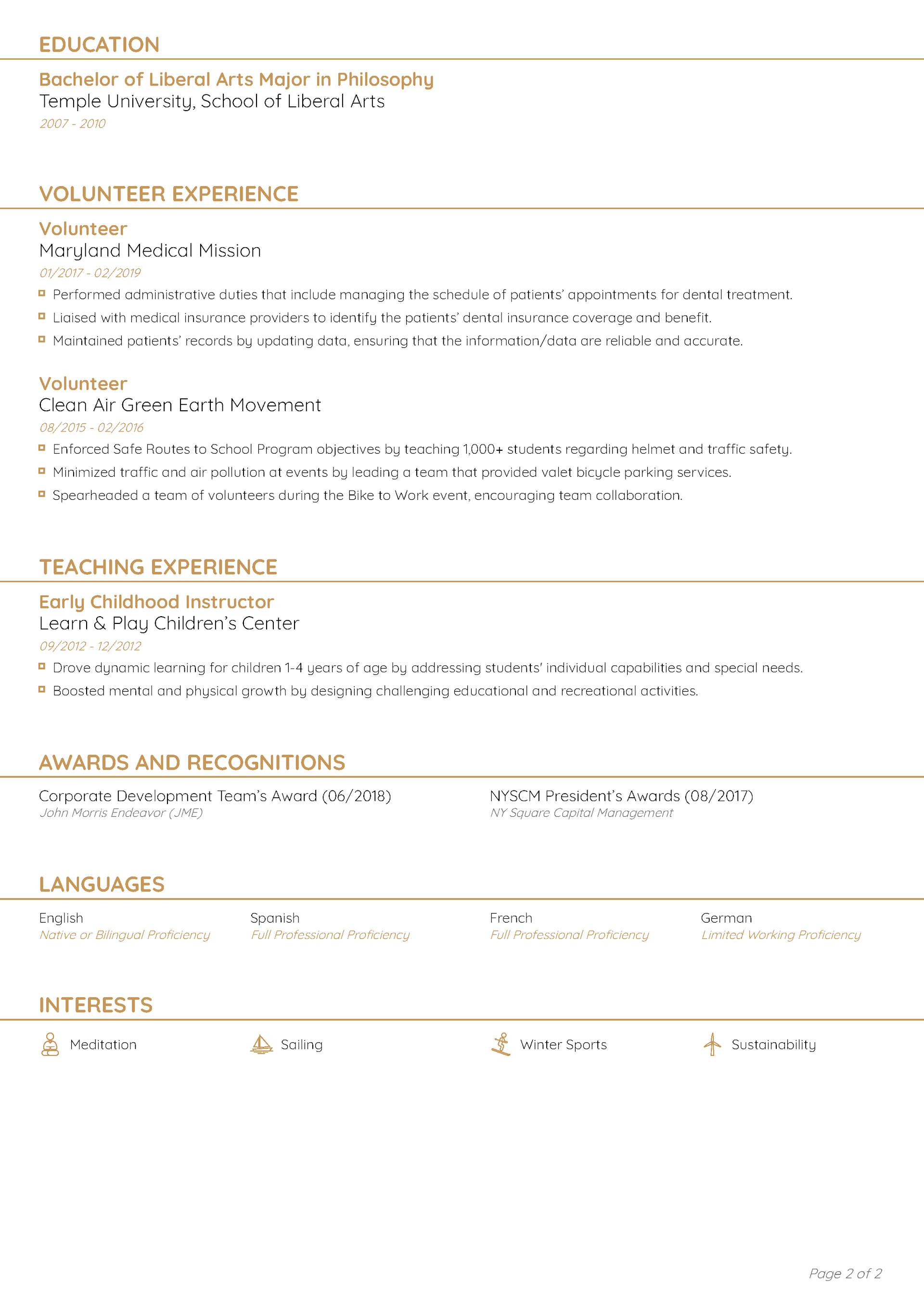 Functional CV Template 2