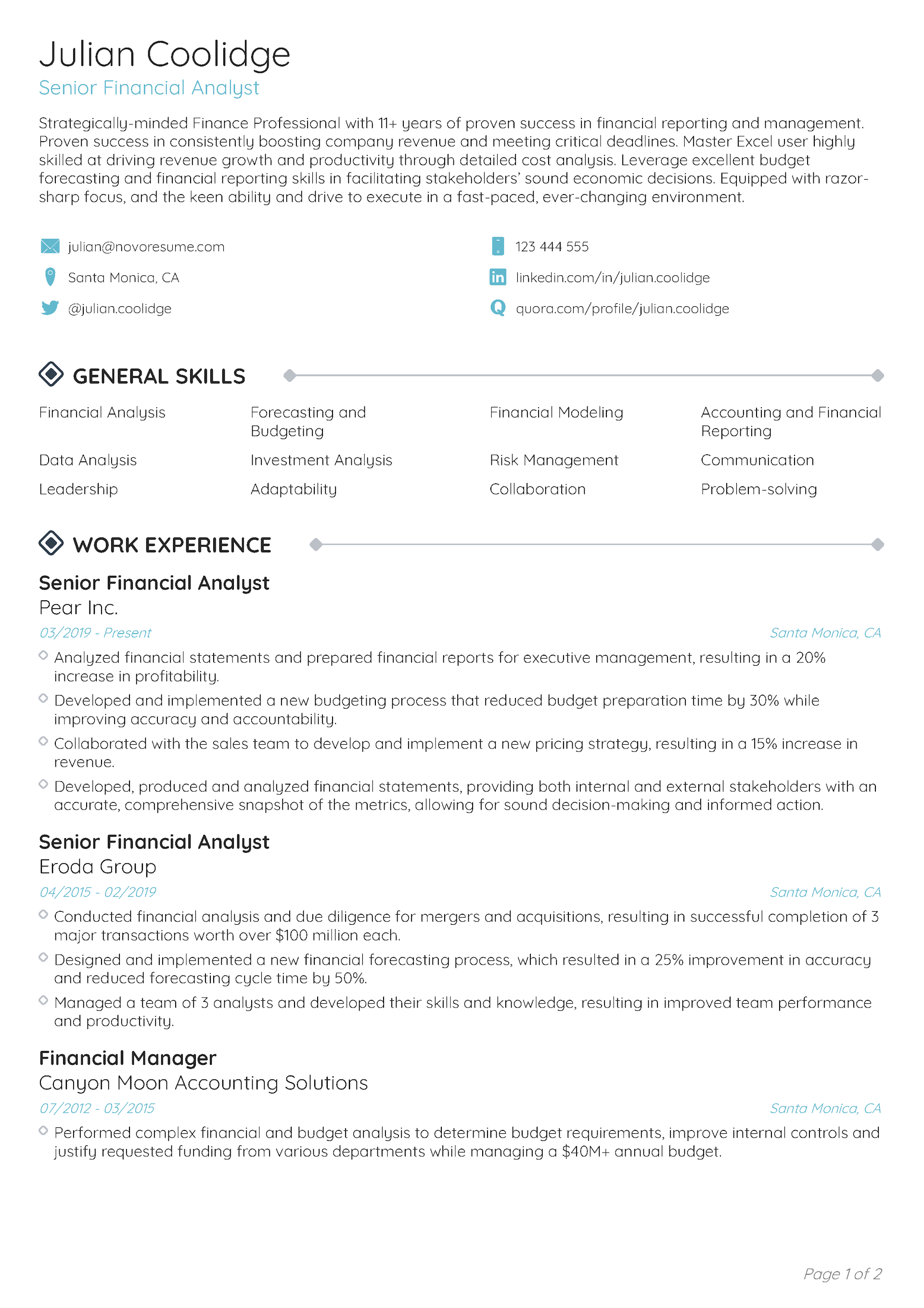 AI-Powered CV Template 1