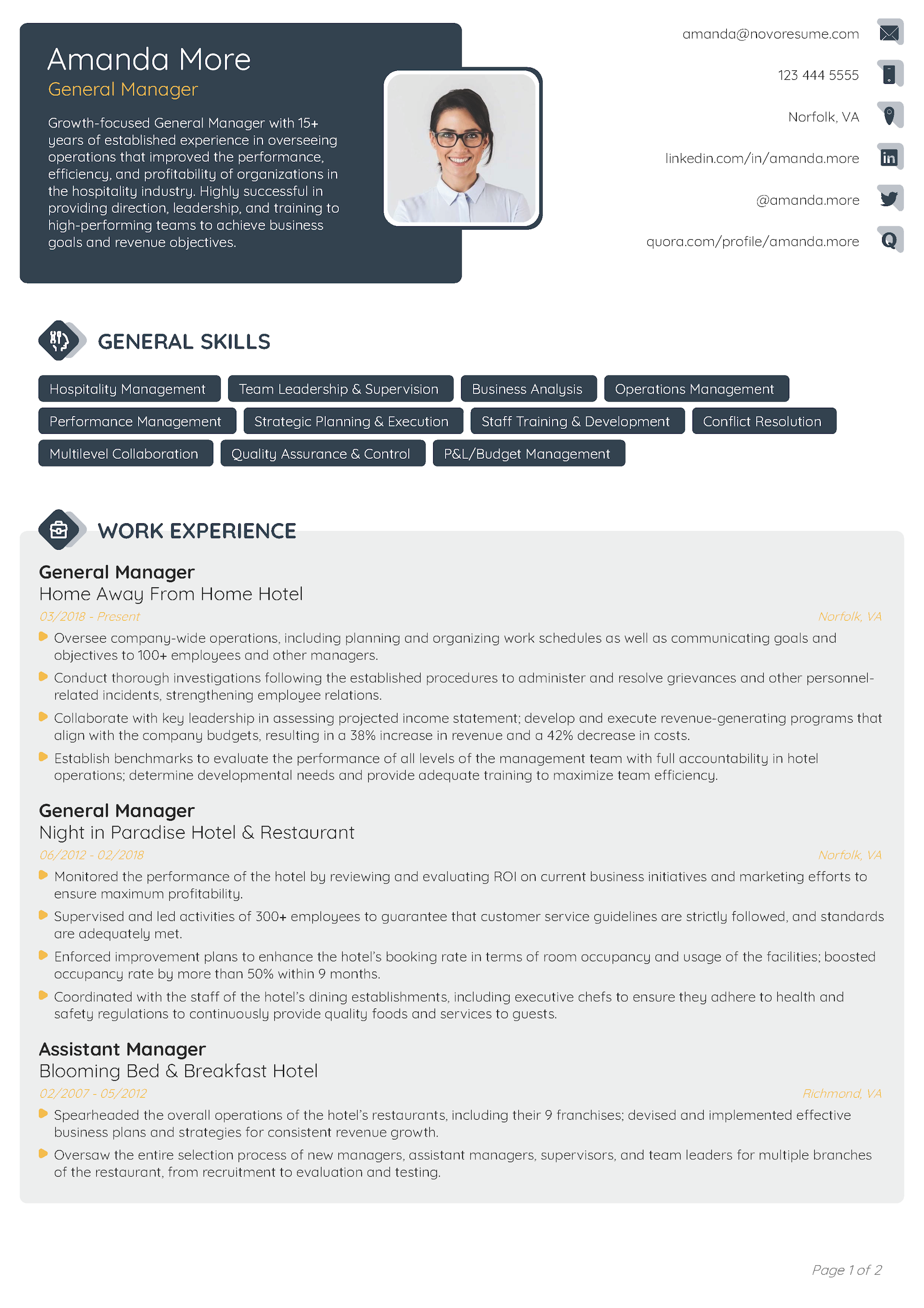 Photo CV Template 1