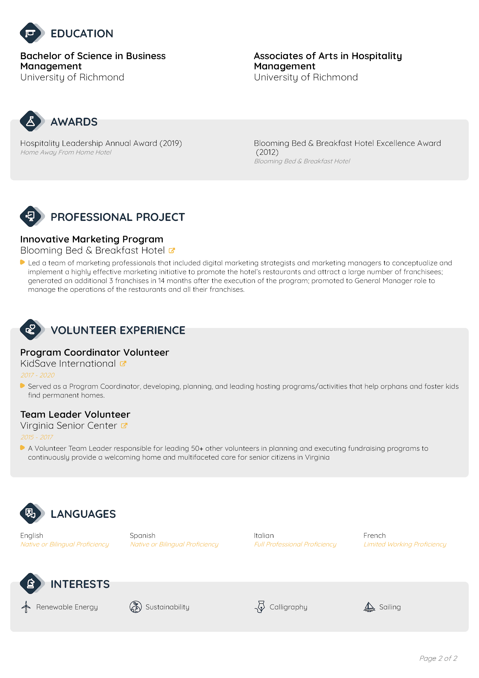 Photo CV Template 2