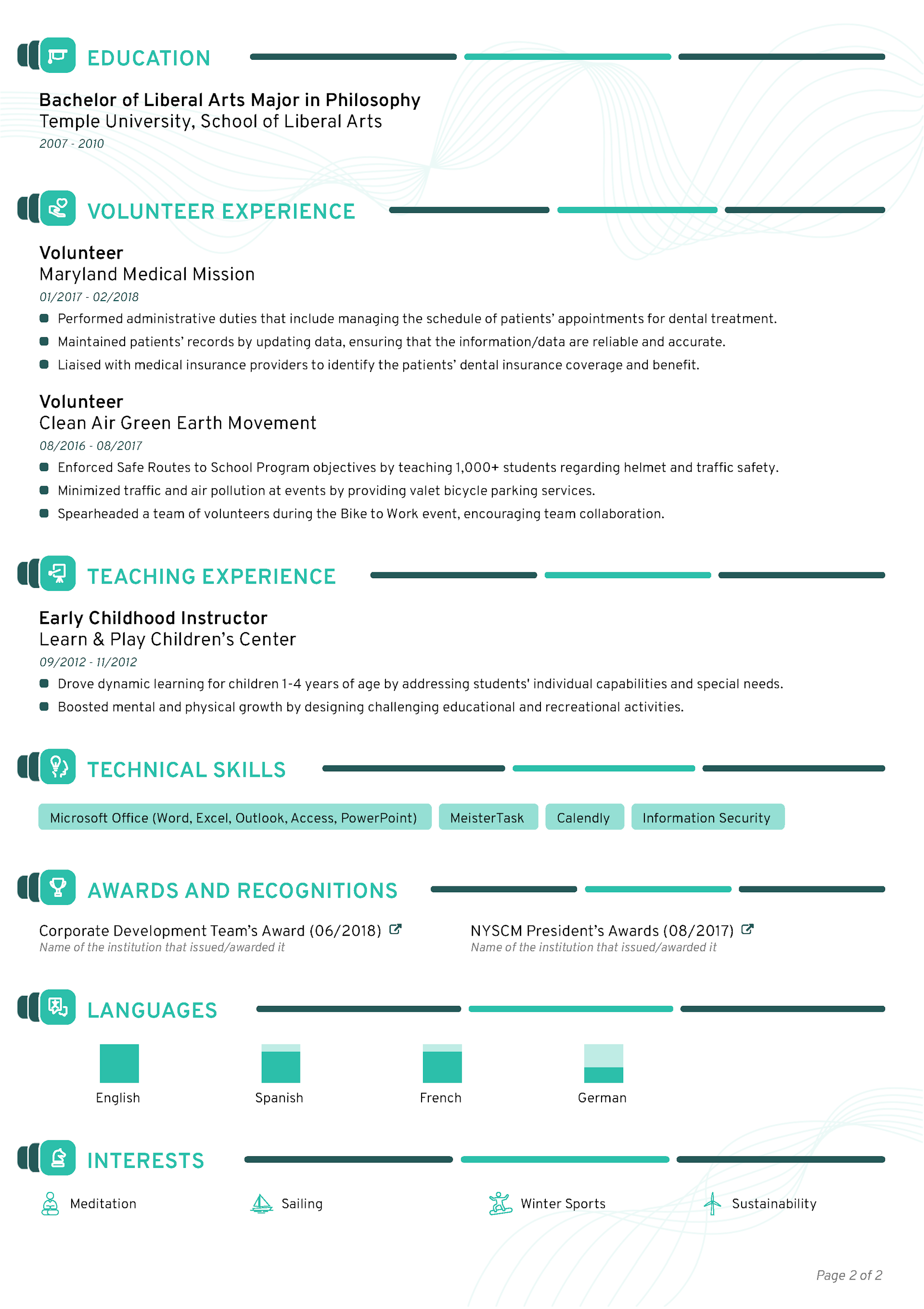 IT CV Template 2