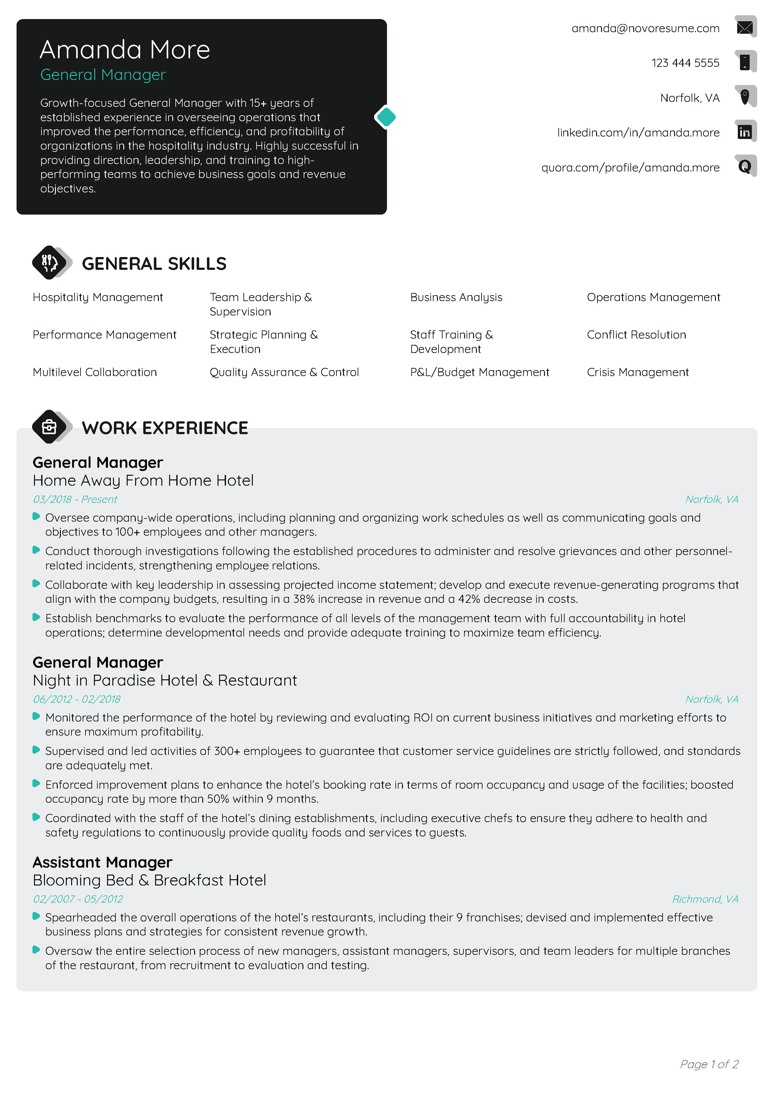 CV Template 1