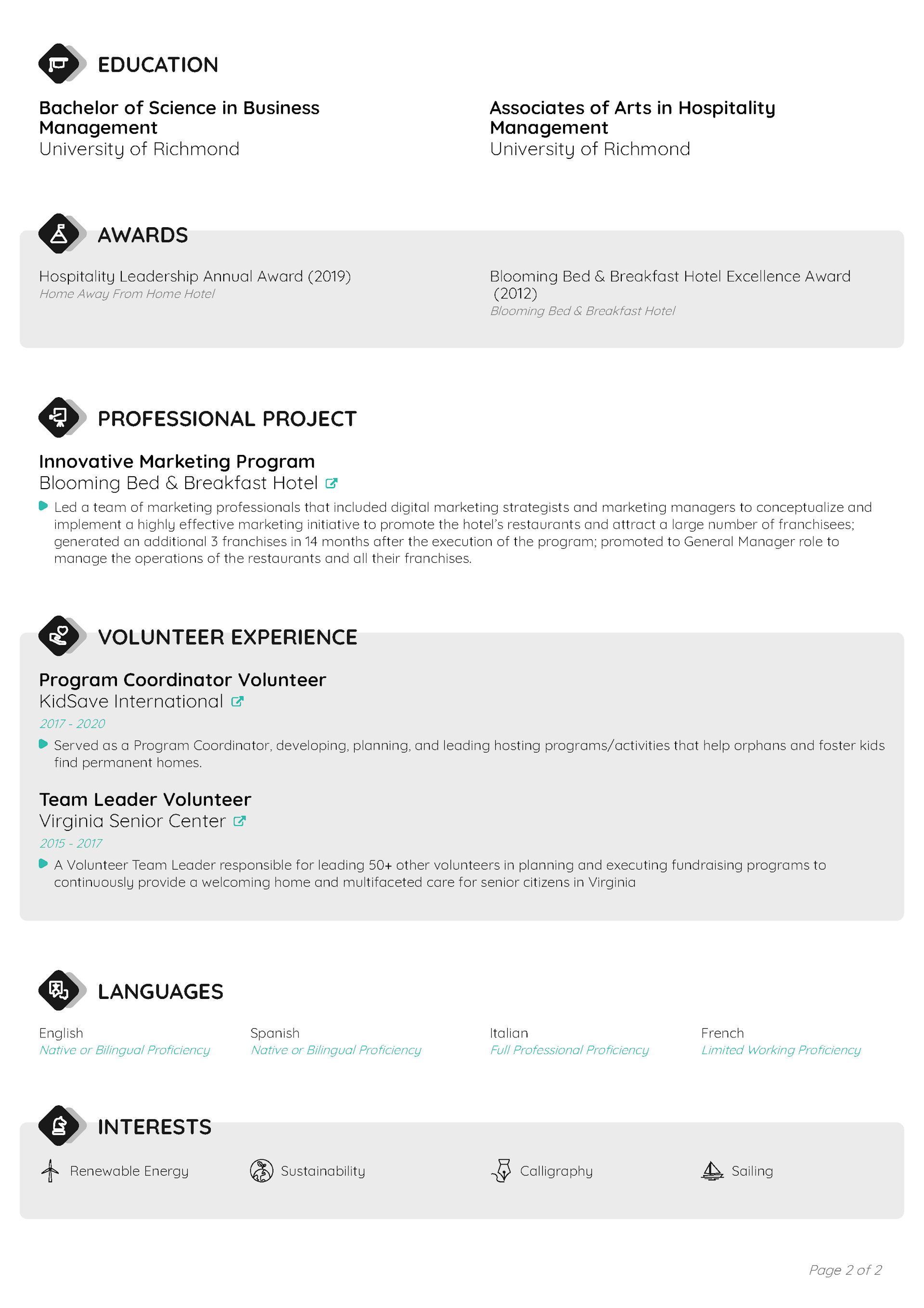 CV Template 2