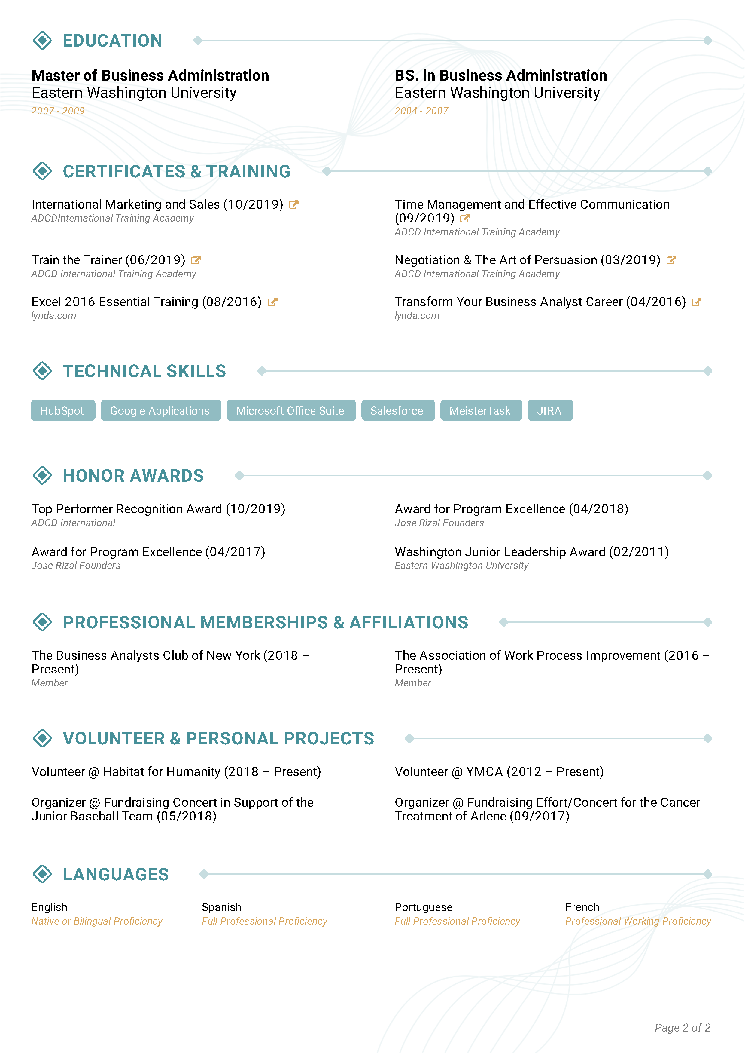 Minimalist CV Template 2