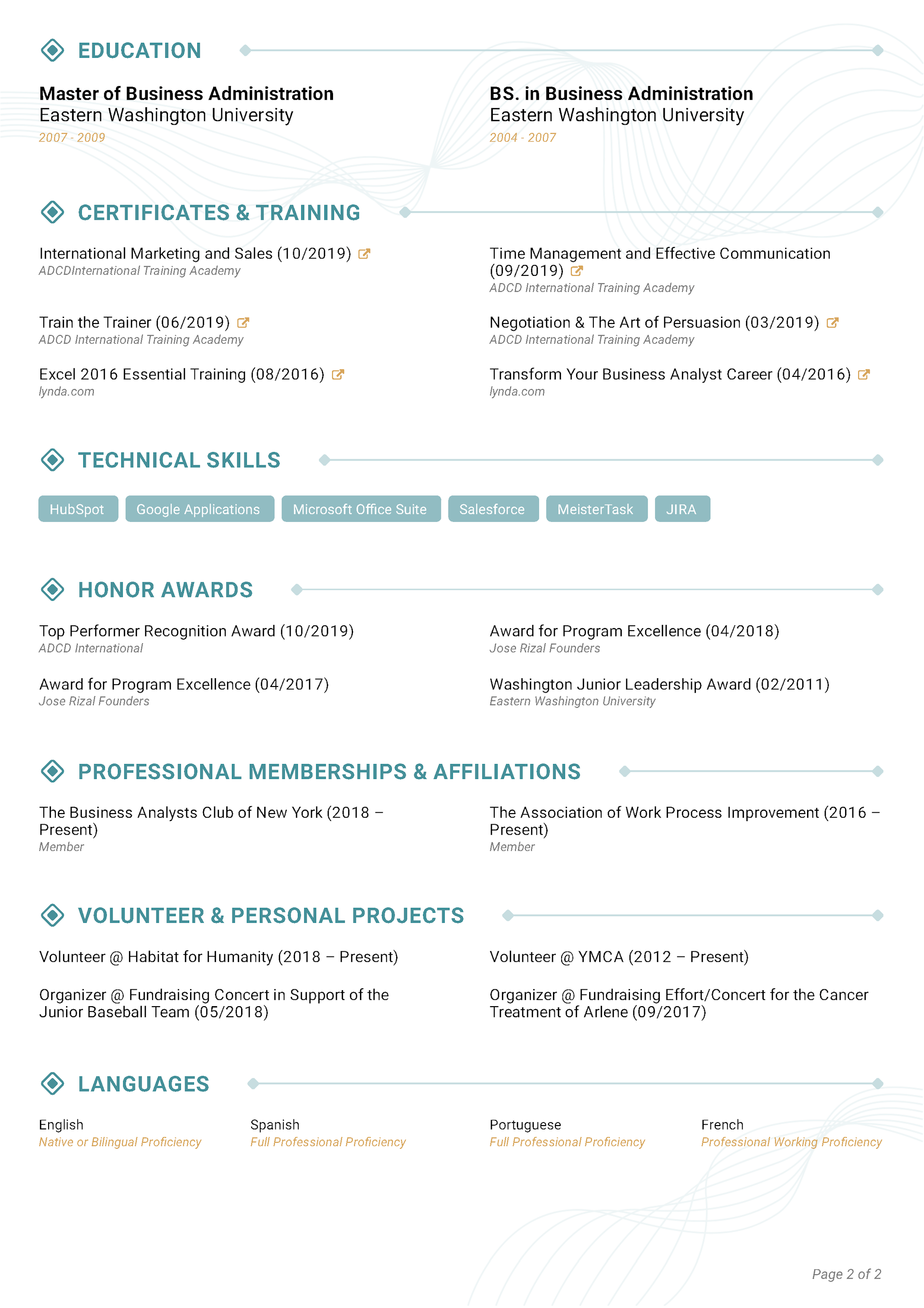 Minimalist CV Template 2
