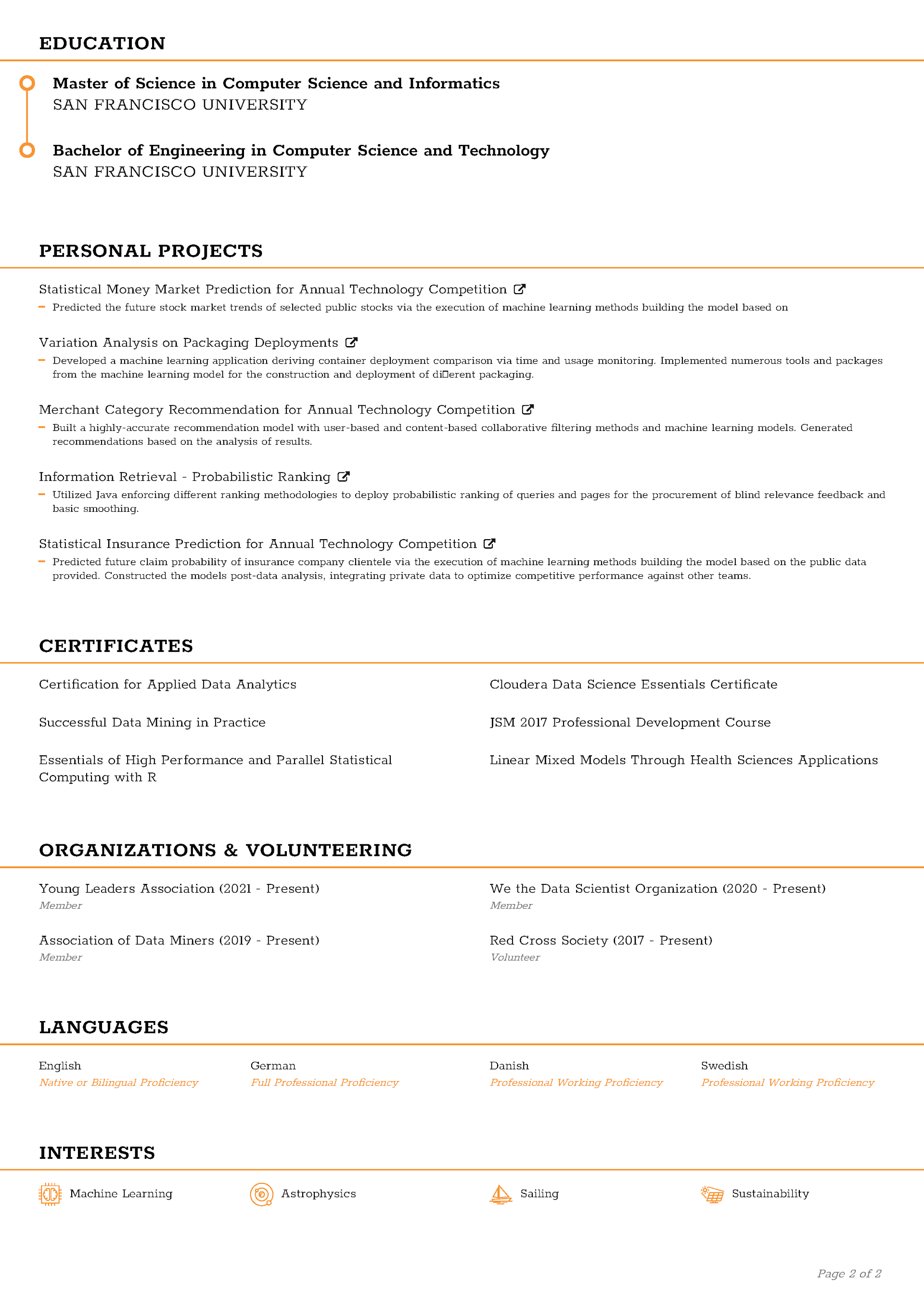 Modern CV Template 2