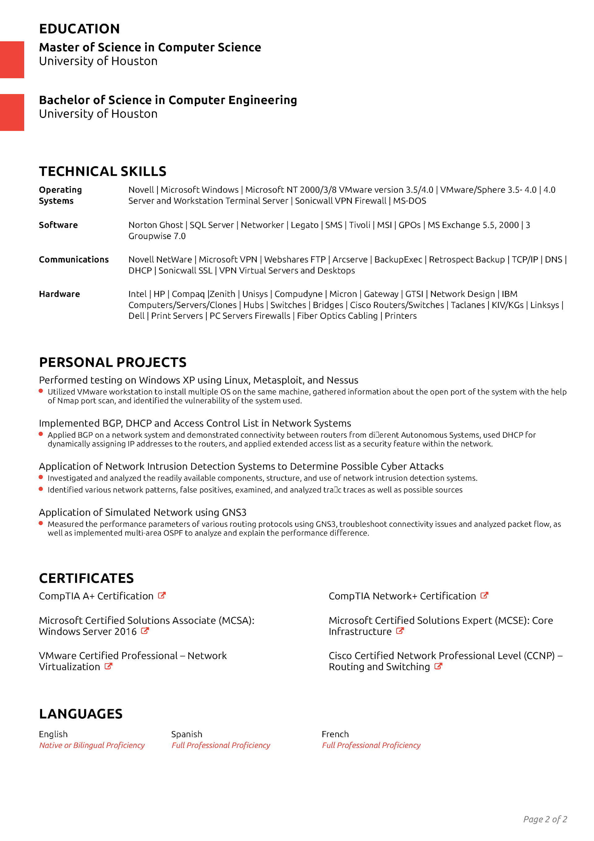 Professional CV Template 2