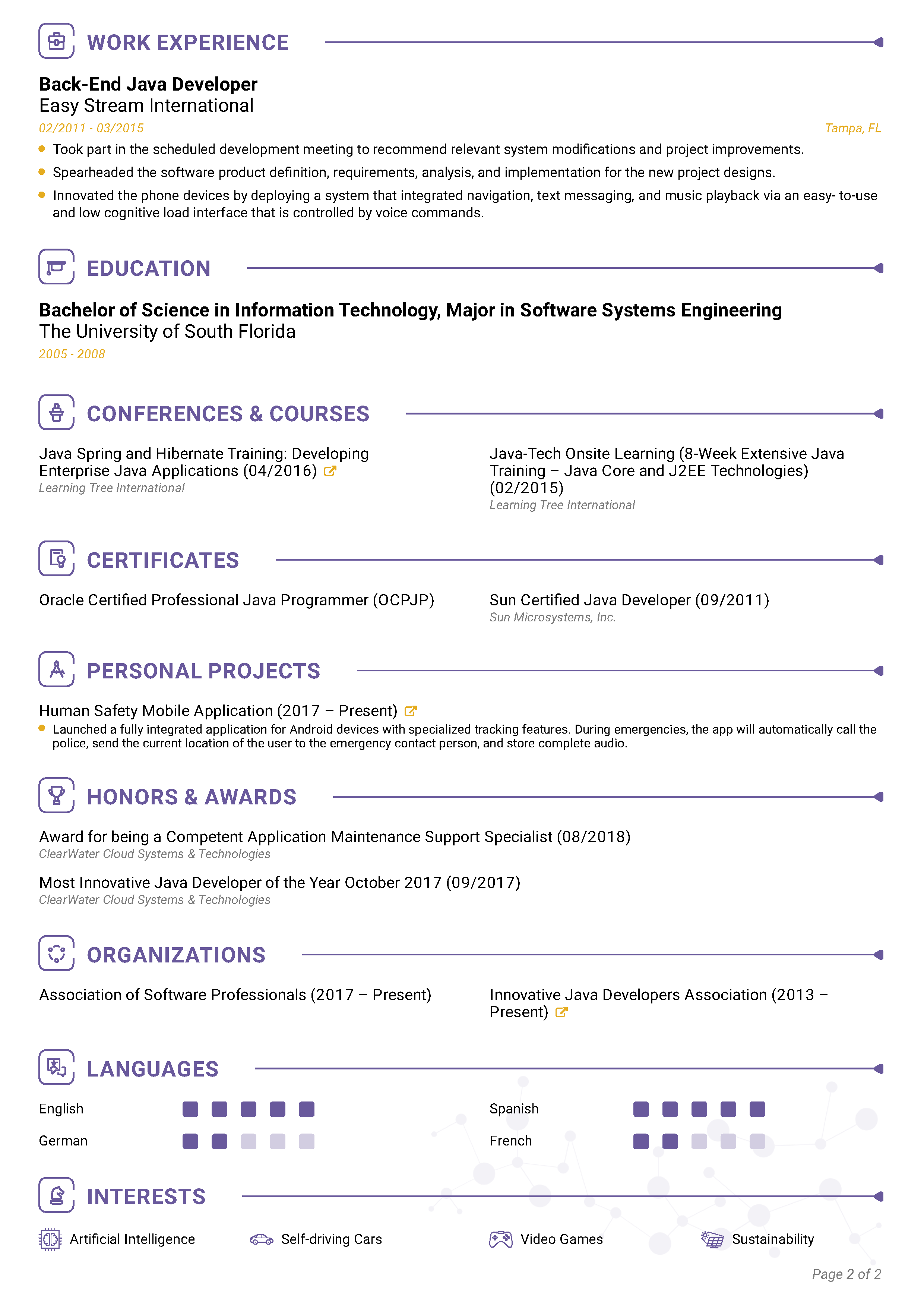 Traditional CV Template 2