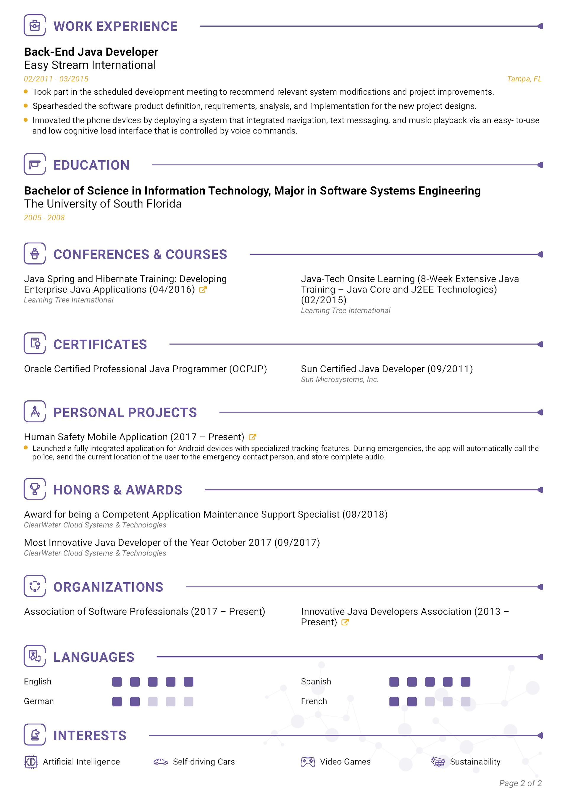 Traditional CV Template 2