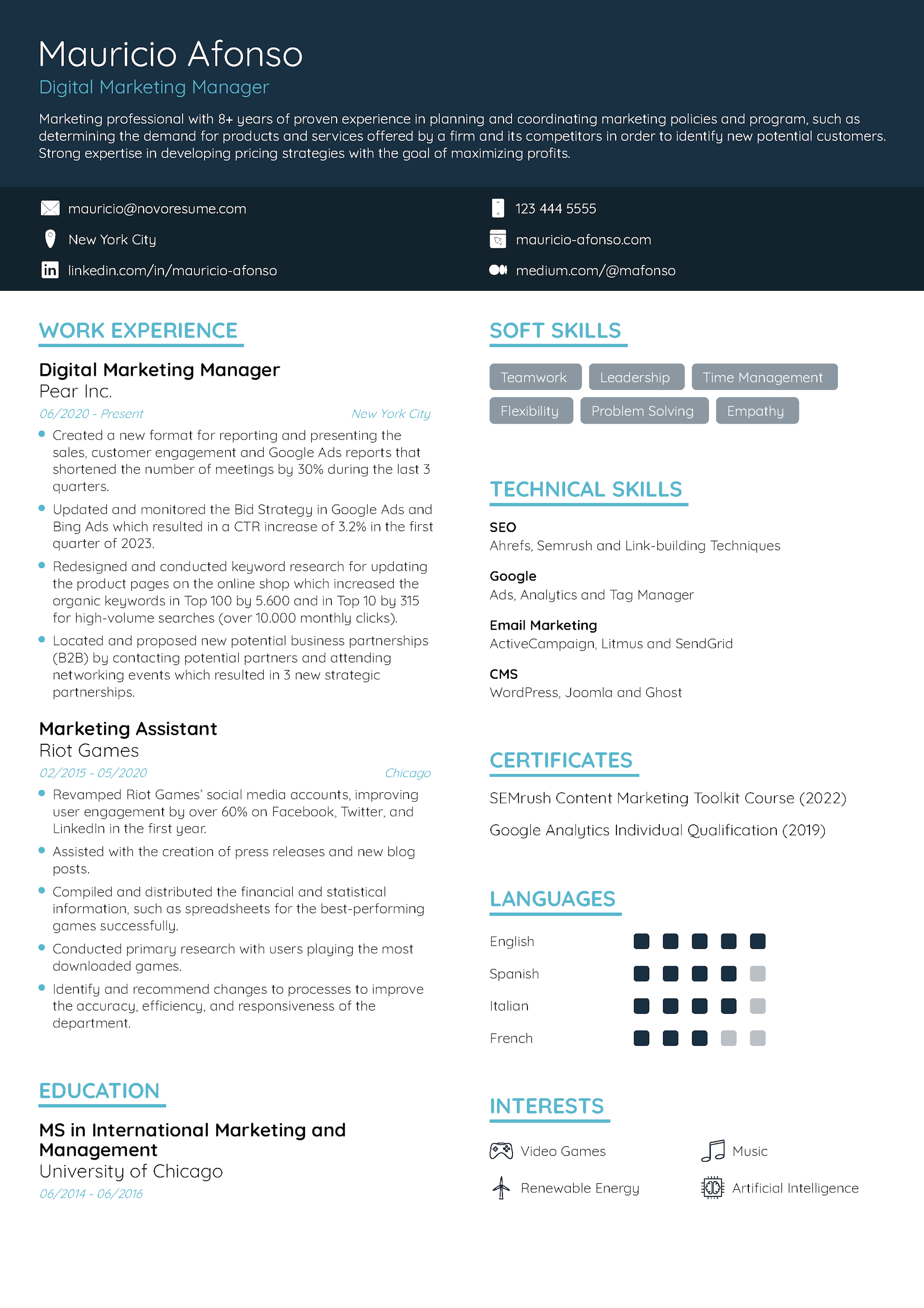 Inspire Resume Template