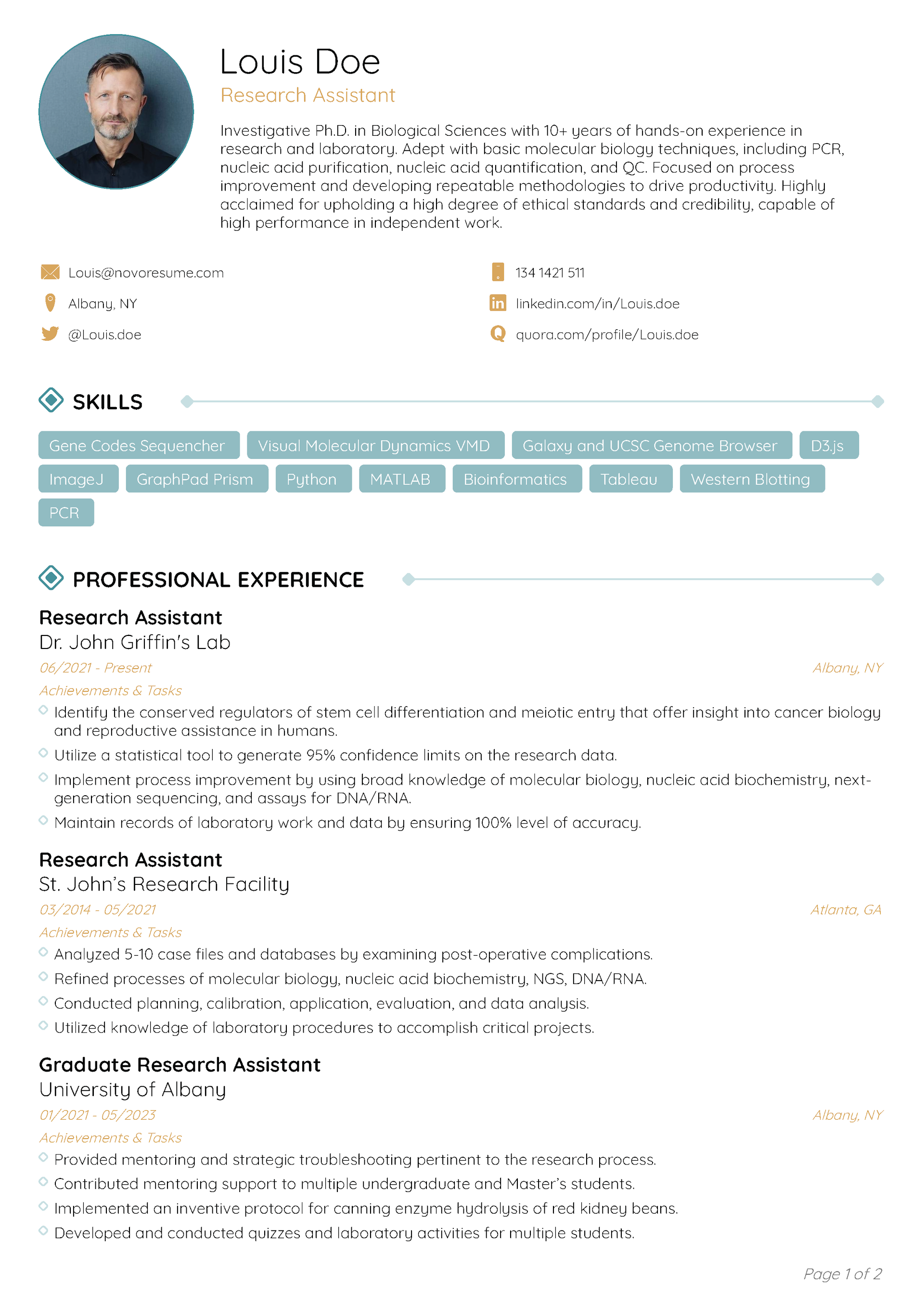 Minimnalist Resume Template 1