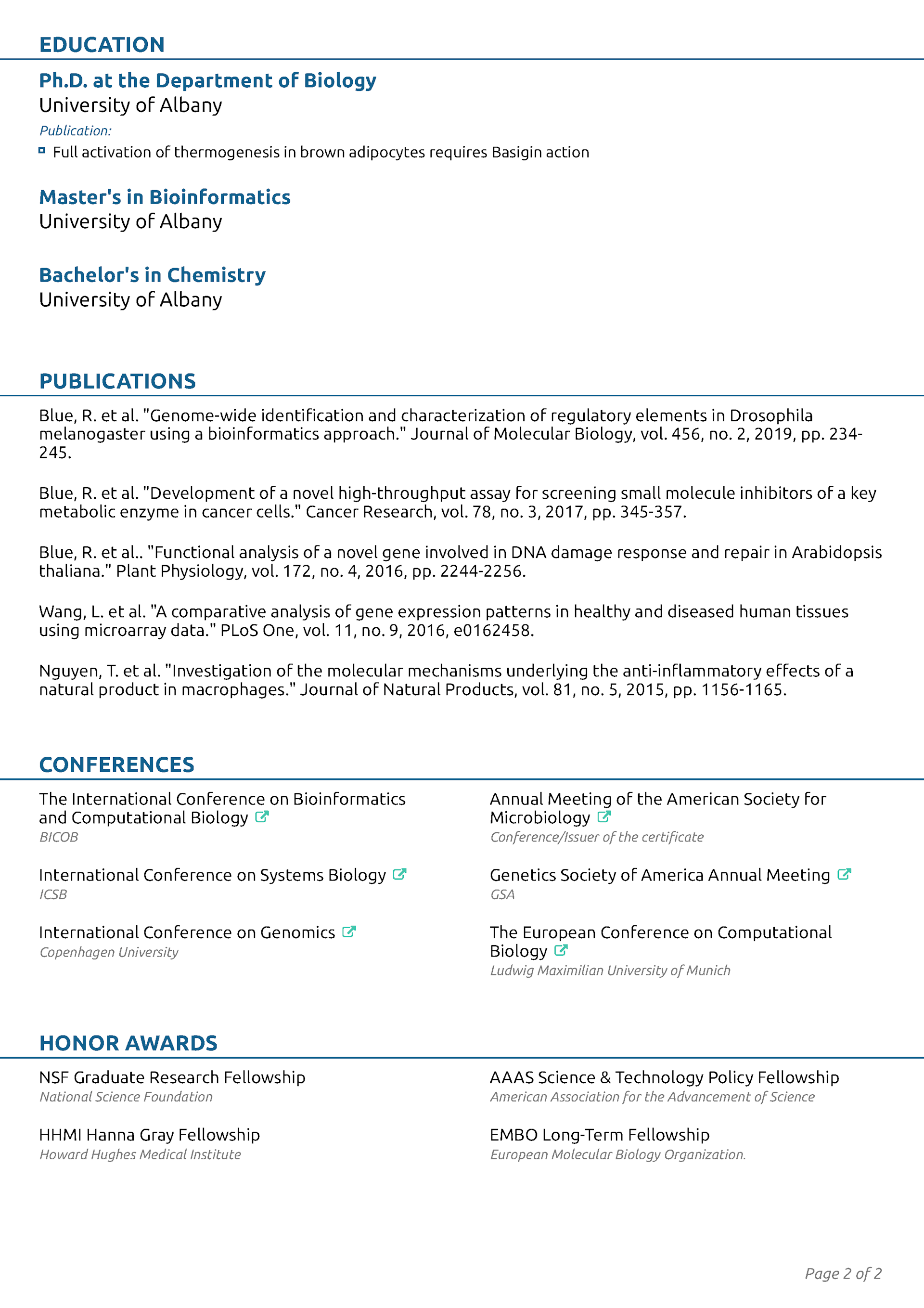 Chronicle Resume Template 2