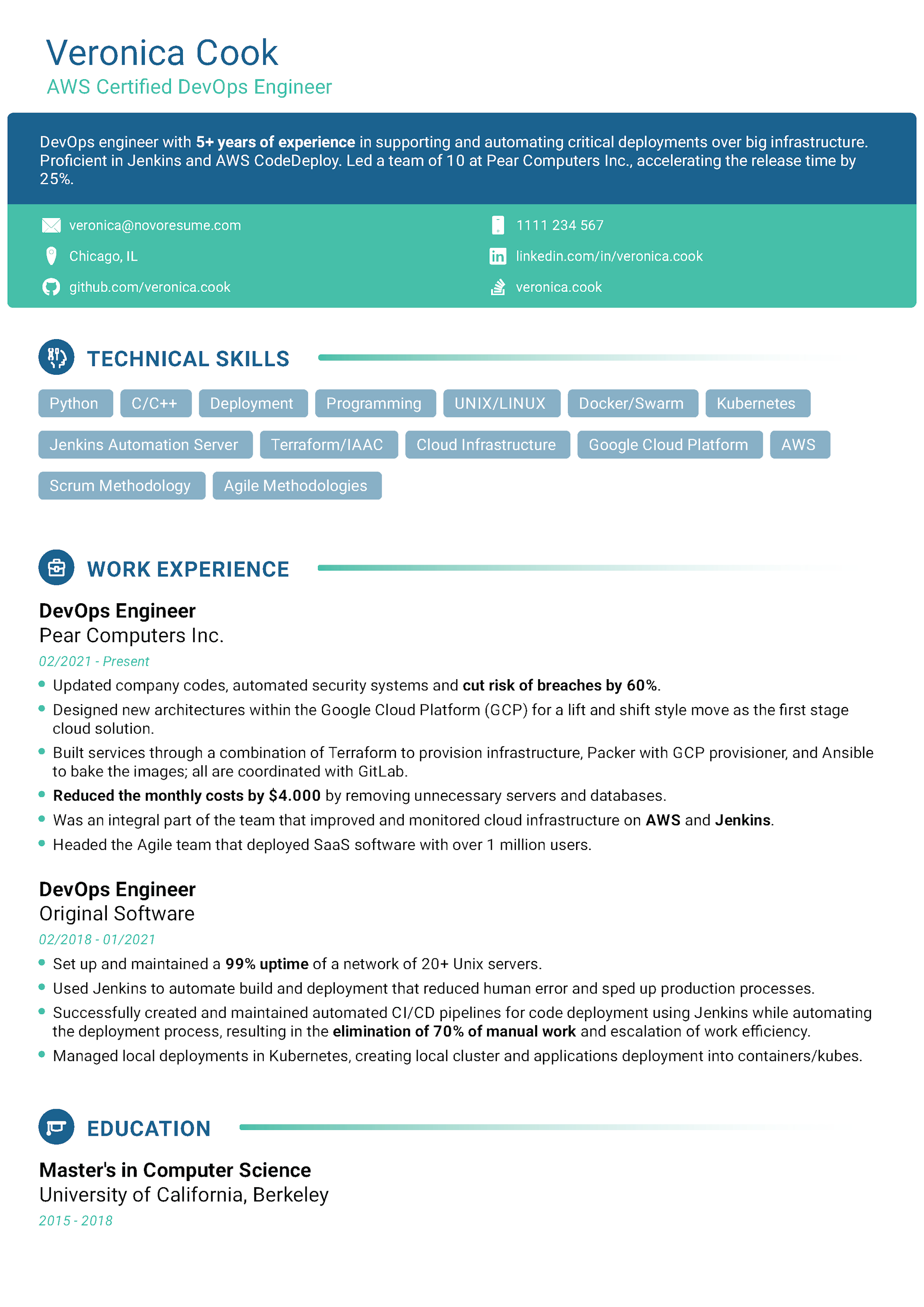Resume + Cover Letter Hybrid Template